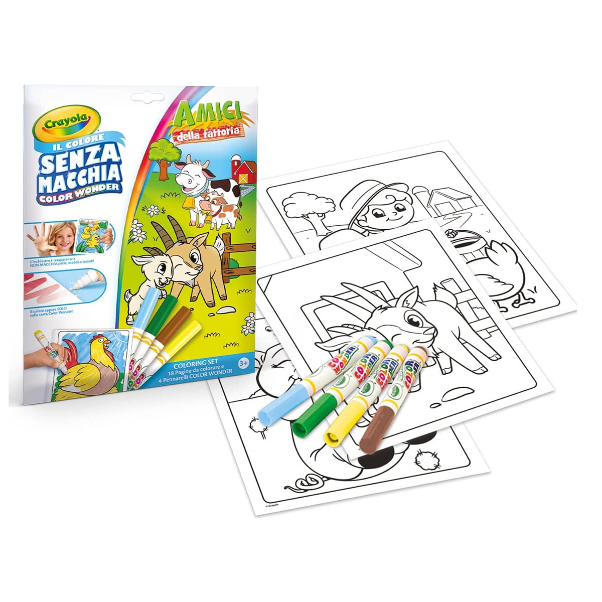Crayola Animal Friends Color Wonder Coloring Book & Markers Set Unisex, 3-4 Years