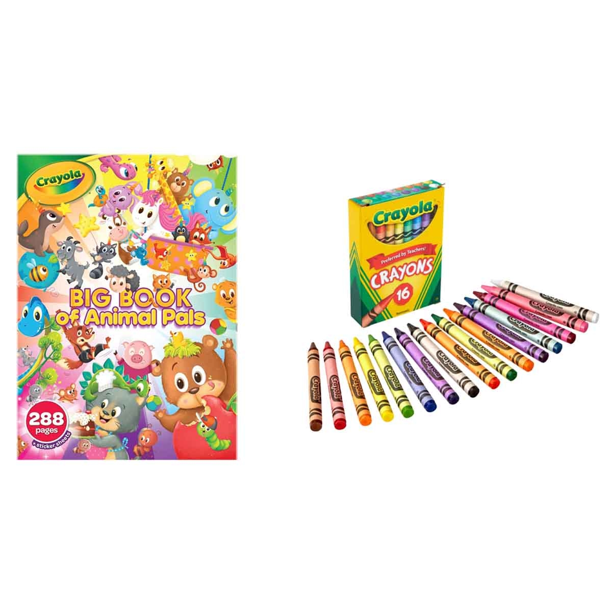 Crayola Animal Pals Colouring Book with Crayons Combo Pack