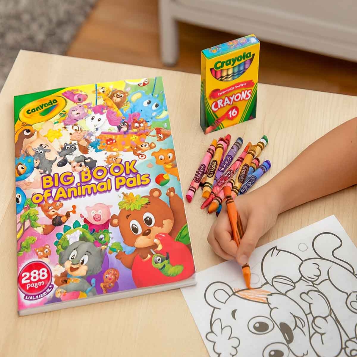 Crayola Animal Pals Colouring Book with Crayons Combo Pack