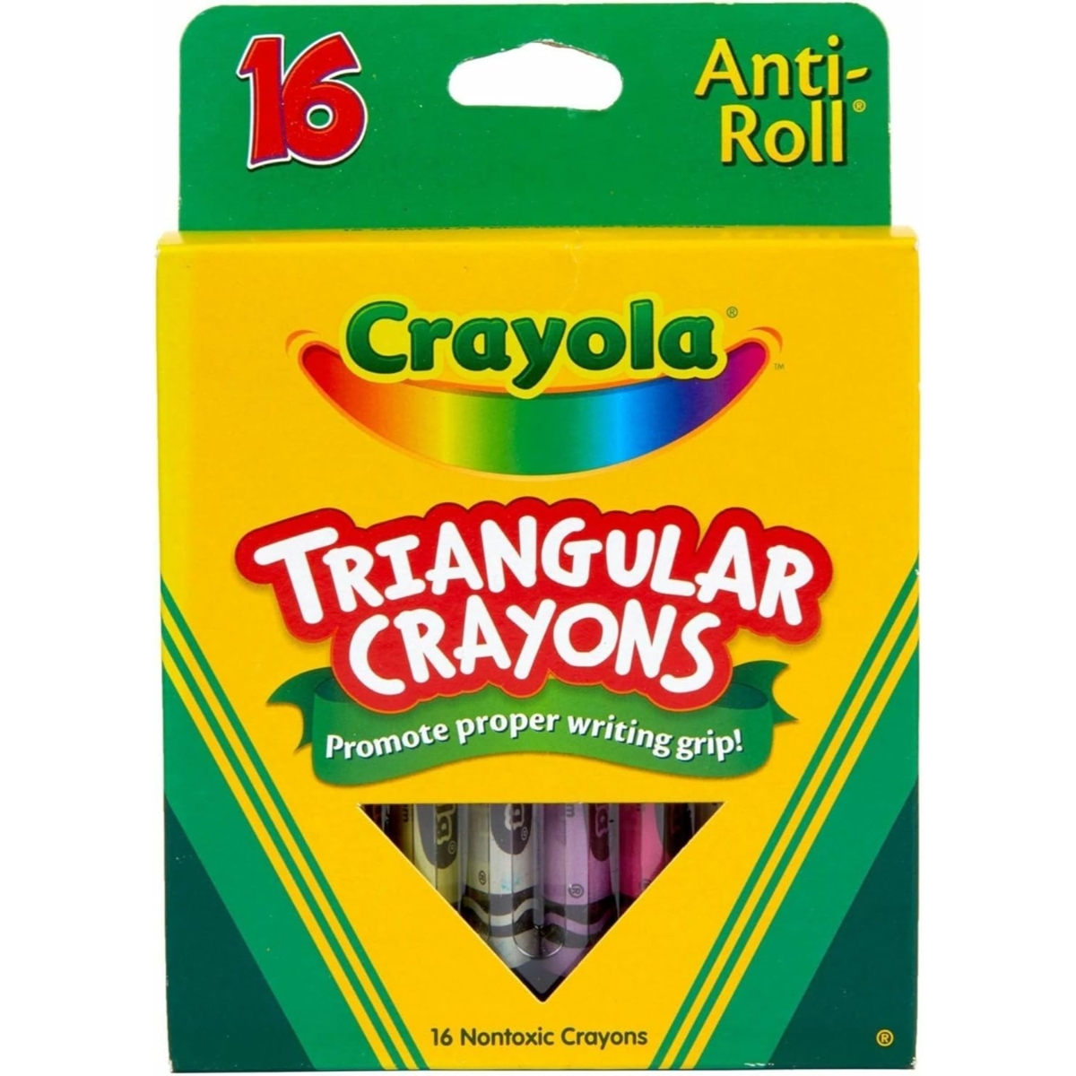 Crayola Anti-Roll Triangular Crayons Unisex, 3-4 Years, Pack of 16