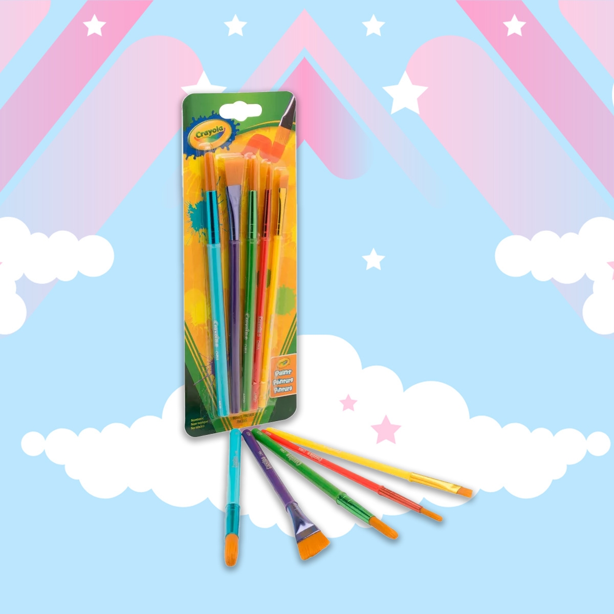Crayola Art and Craft Brush Set Unisex, 3-4 Years, Pack of 5