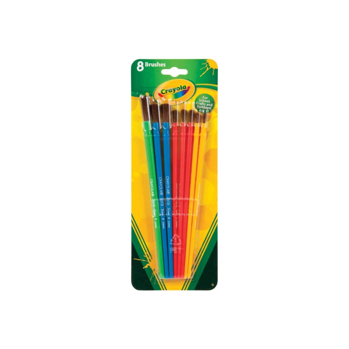 Crayola Art & Craft Paint Brush Set Unisex, 3-4 Years, Pack of 8