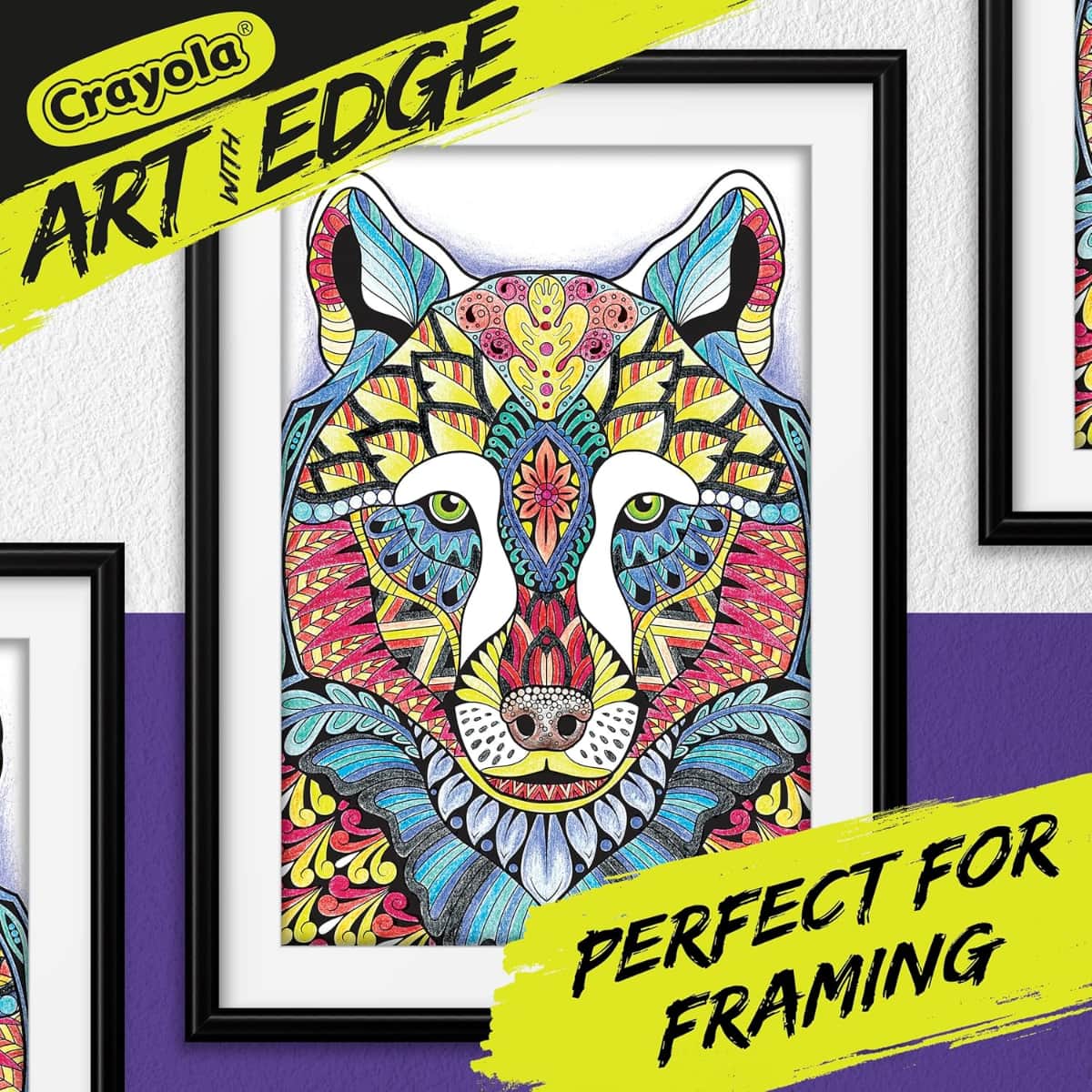 Crayola Art with Edge Jungle Animal Colouring Book with Glitter Crayons Combo Pack