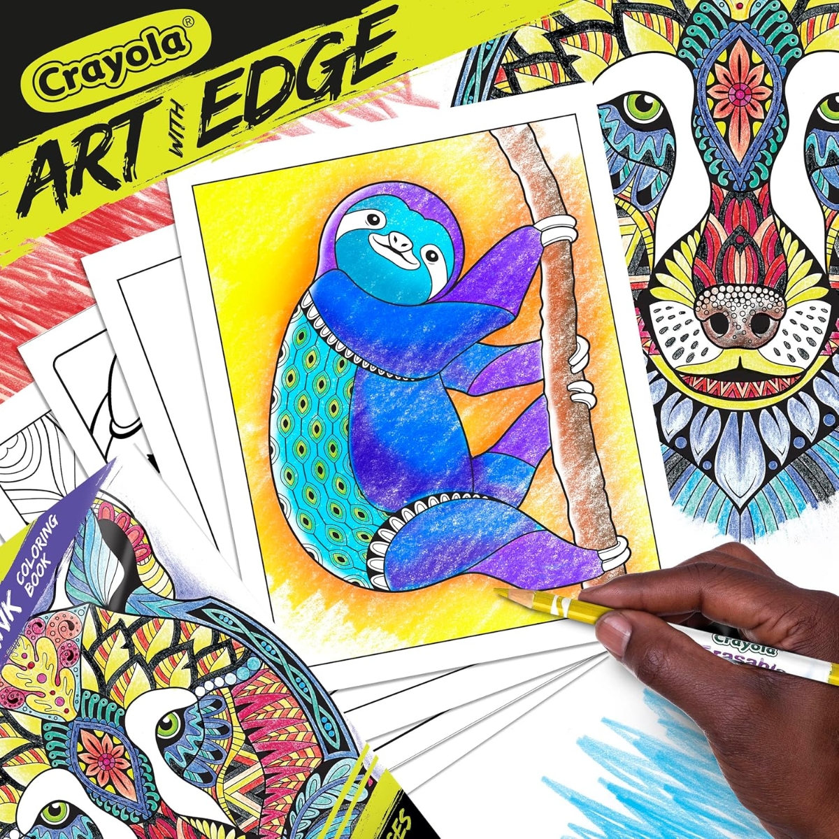 Crayola Art with Edge Jungle Animal Colouring Book Unisex, 3-4 Years