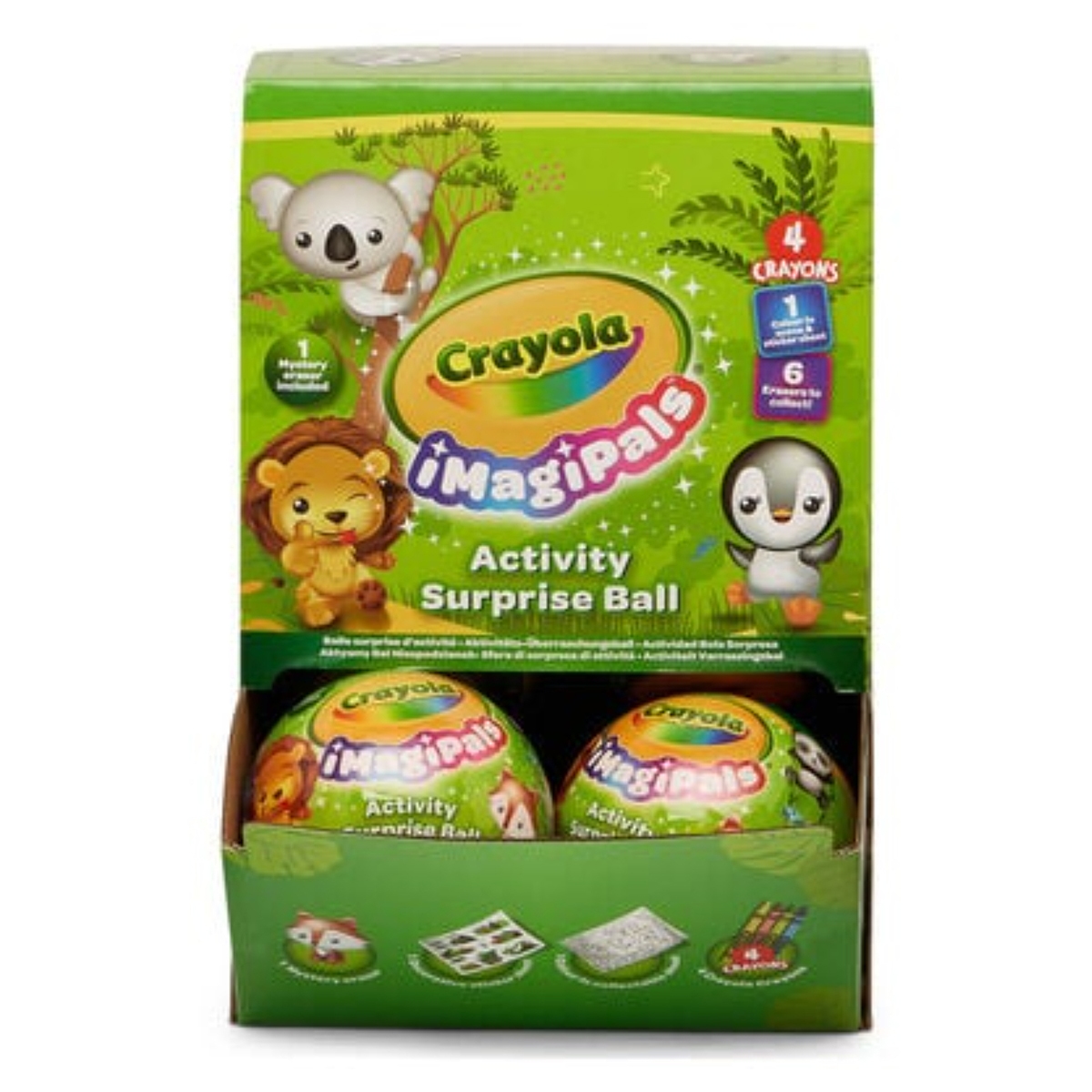 Crayola Assorted 12 Imagipals In Counter Display Mystery Animal Activity Surprise Ball Unisex, 5-7 Years