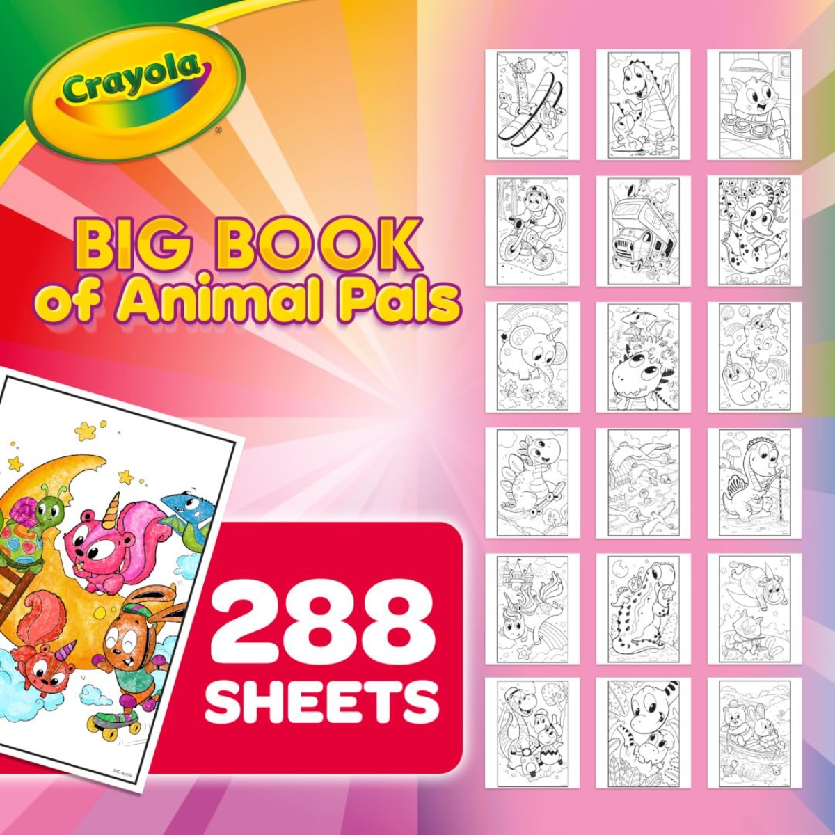 Crayola Animal Pals Colouring Book with Crayons Combo Pack