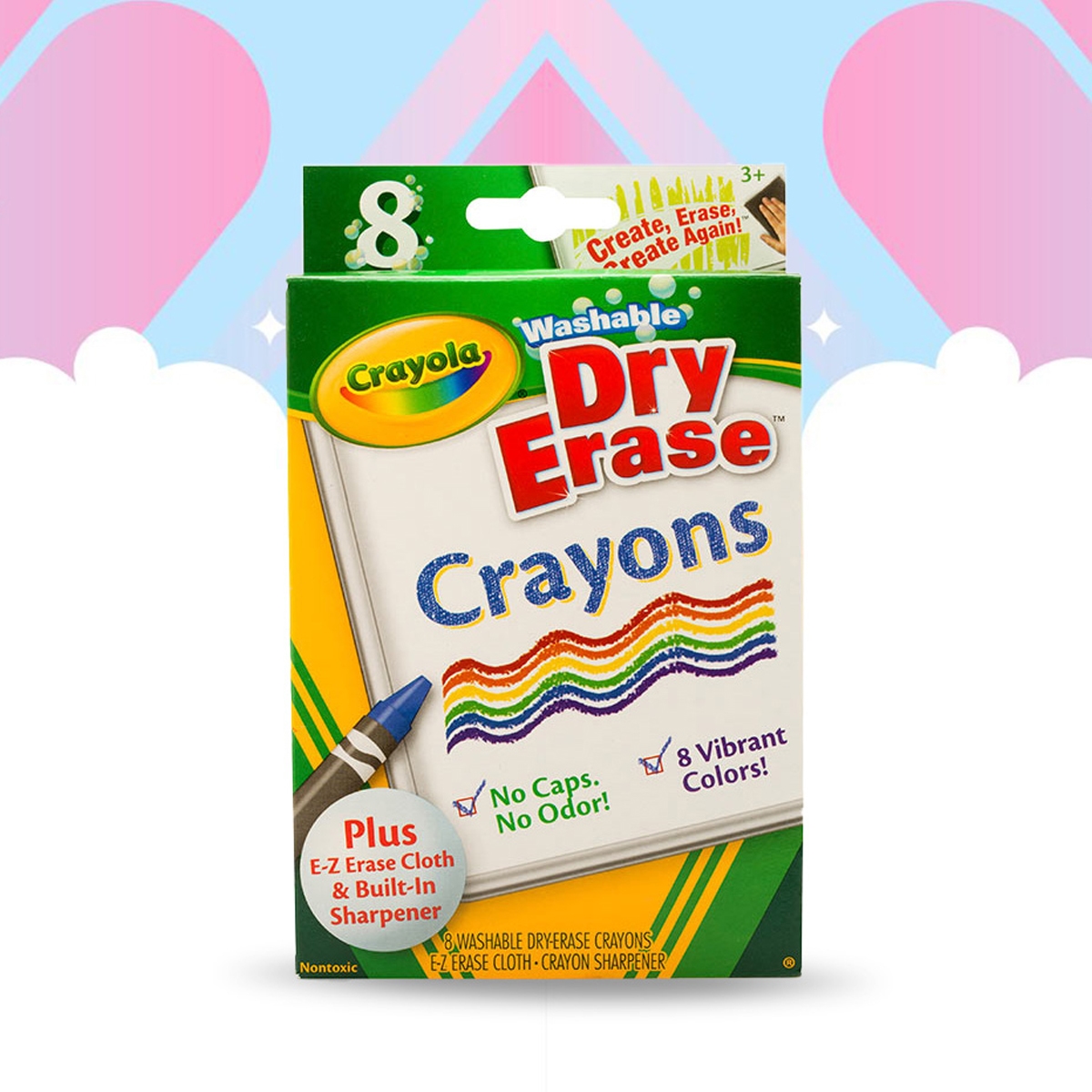 Crayola Bold And Bright Dry Erase Crayons Unisex, 3-4 Years, Pack of 8