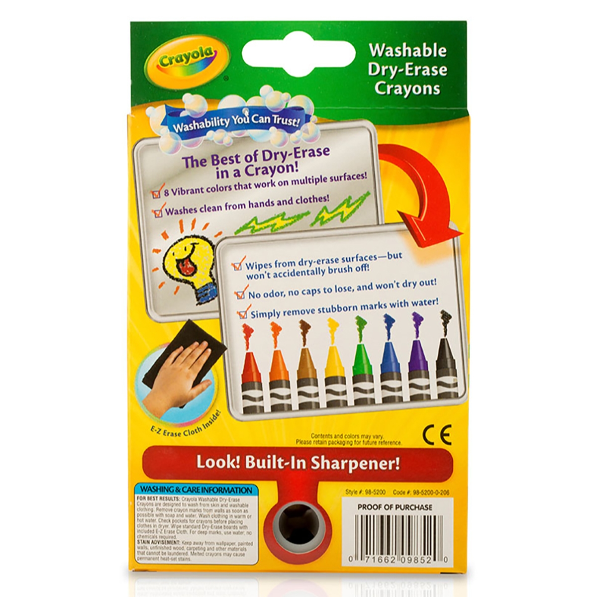 Crayola Bold And Bright Dry Erase Crayons Unisex, 3-4 Years, Pack of 8