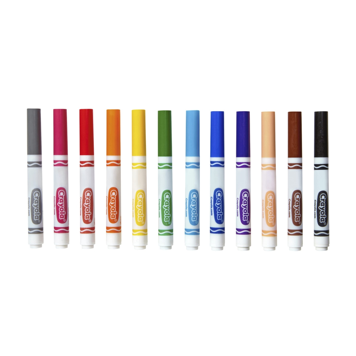 كرايولا أقلام ماركر كلاسيكية خط عريض متنوعة الألوان للجنسين، 3-4 سنوات، مجموعة من 12