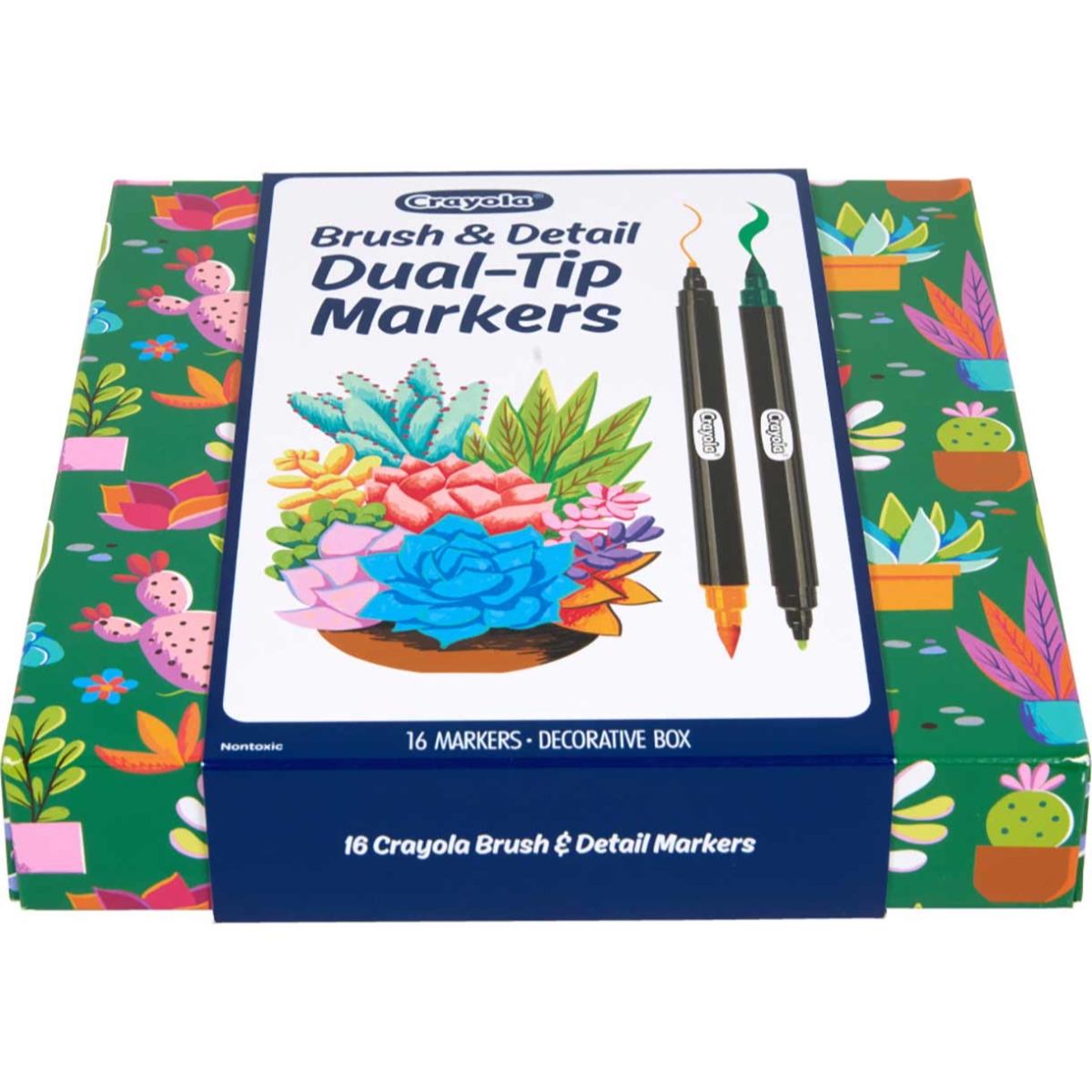 Crayola Brush & Detail Dual-Tip Markers Unisex, 5-7 Years, Pack of 16
