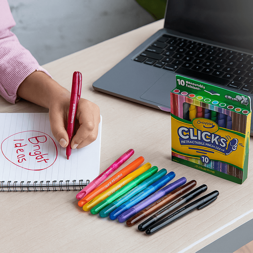 كرايولا ماركرز قابلة للسحب كليكس للجنسين، 8-10 سنوات، مجموعة من 10