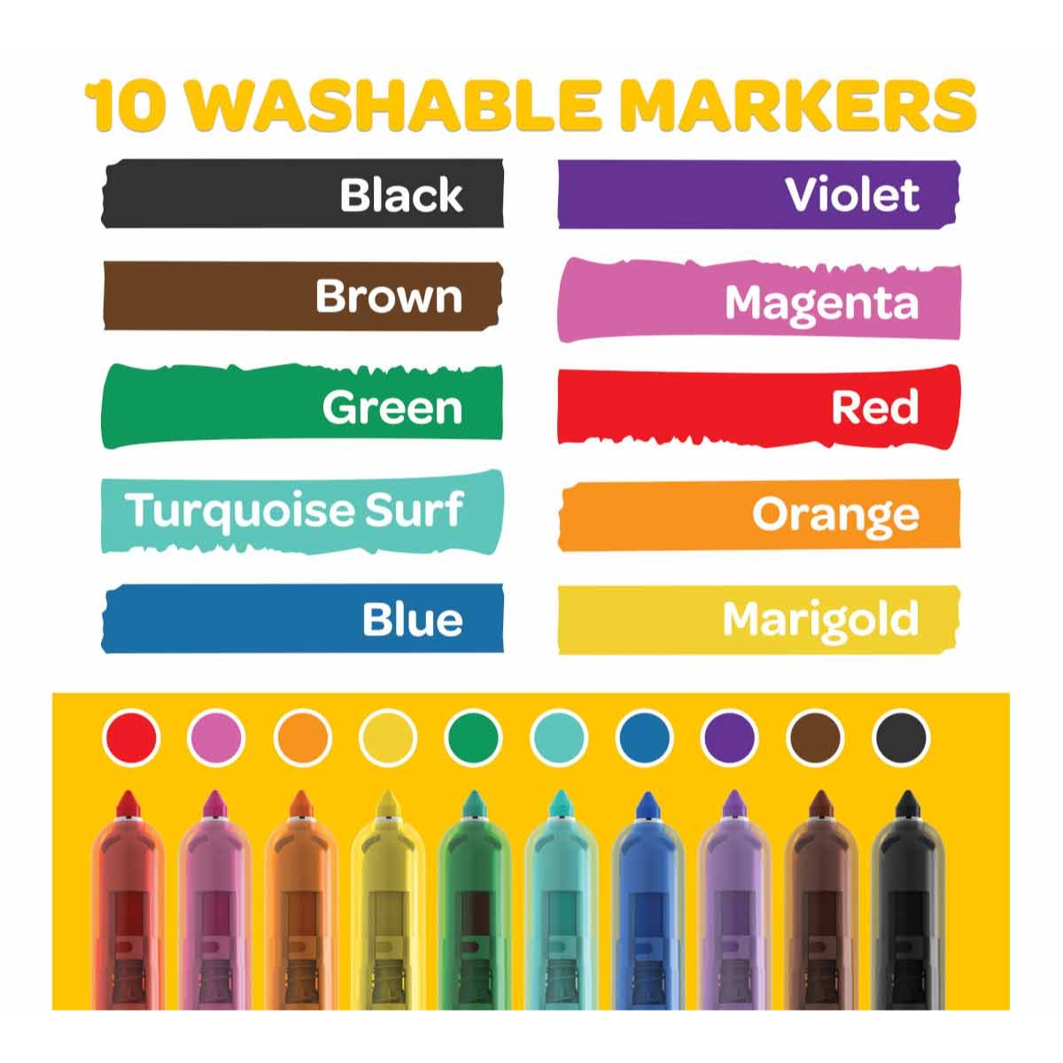 كرايولا ماركرز قابلة للسحب كليكس للجنسين، 8-10 سنوات، مجموعة من 10