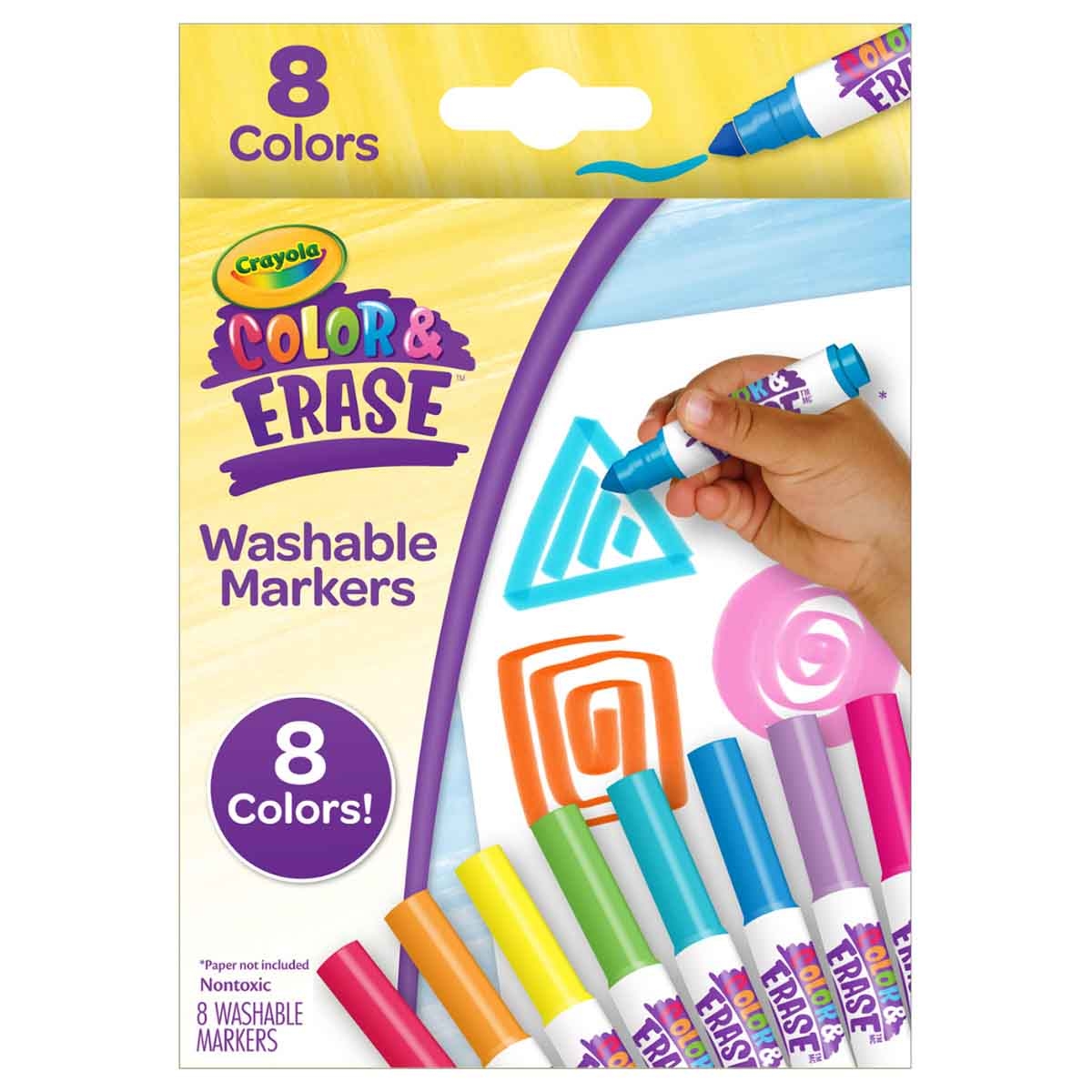 كرايولا اقلام تحديد قابلة للمسح والتلوين، للجنسين، 3-4 سنوات، مجموعة 8