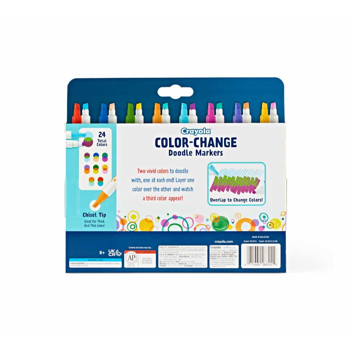 Crayola Color-Change Doodle Markers Unisex, 8-10 Years, Pack of 8