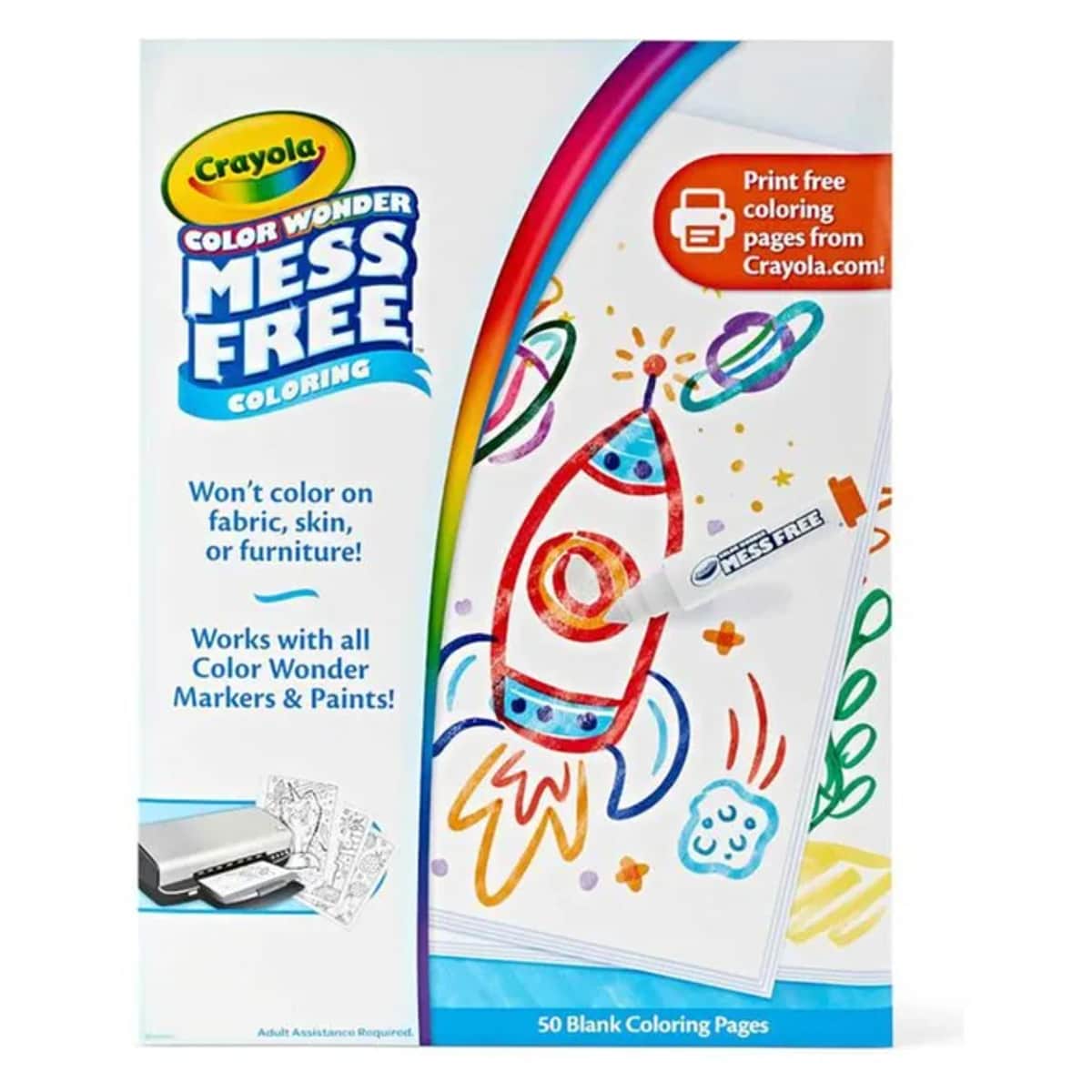 Crayola Color Wonder 50 Blank Coloring Pages Unisex, 3-4 Years