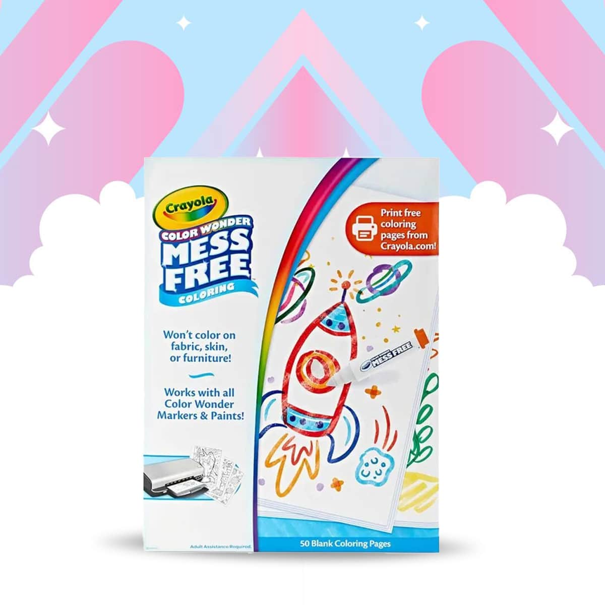 Crayola Color Wonder 50 Blank Coloring Pages Unisex, 3-4 Years