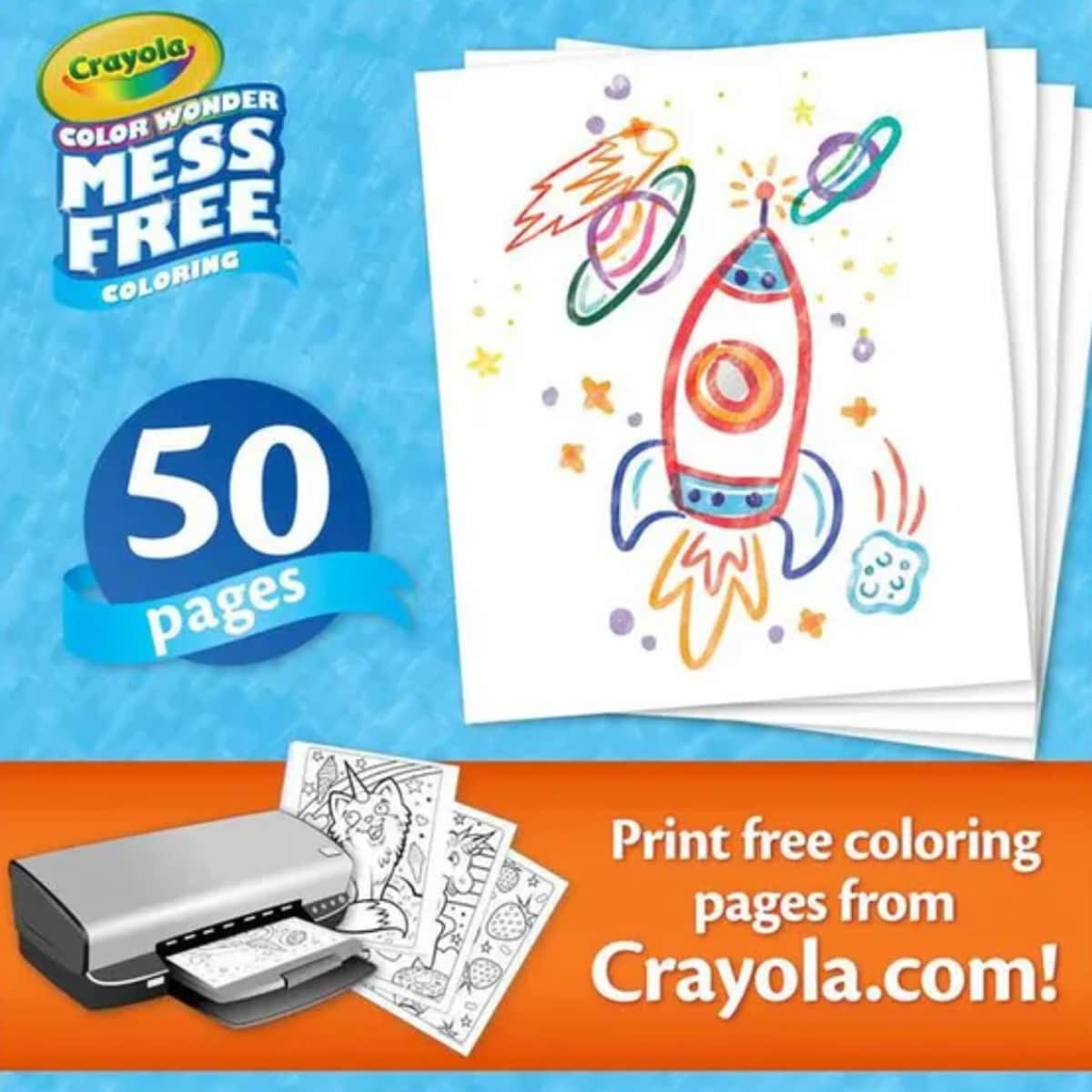 Crayola Color Wonder 50 Blank Coloring Pages Unisex, 3-4 Years