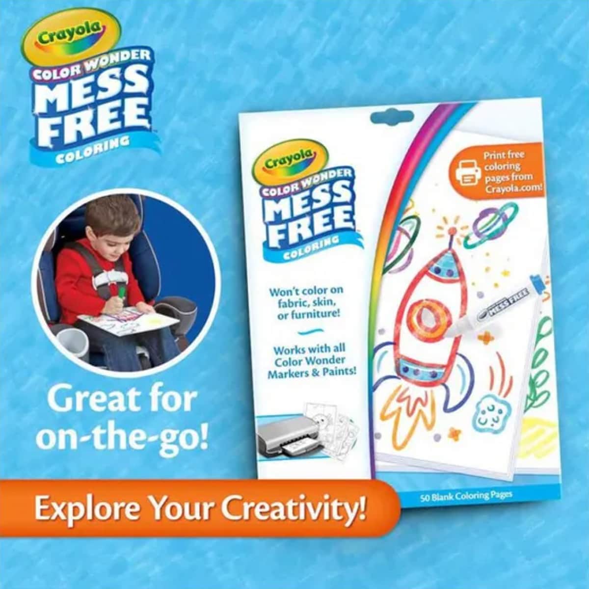 Crayola Color Wonder 50 Blank Coloring Pages Unisex, 3-4 Years