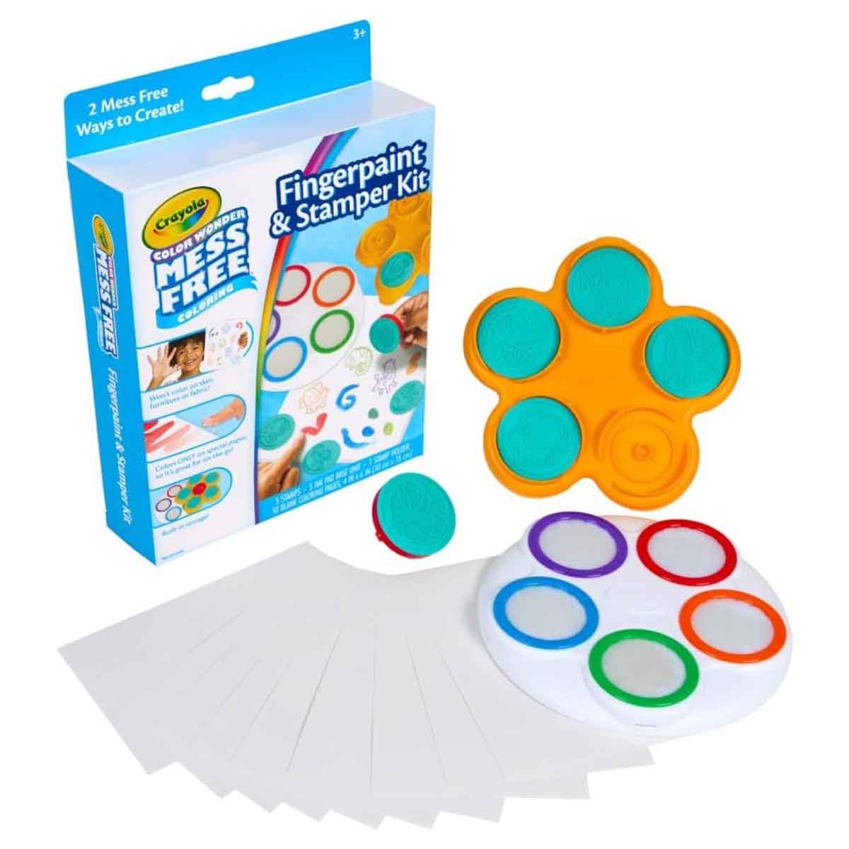 Crayola Color Wonder Mess Free Fingerpainting & Stamper Art Kit Unisex, 3-4 Years