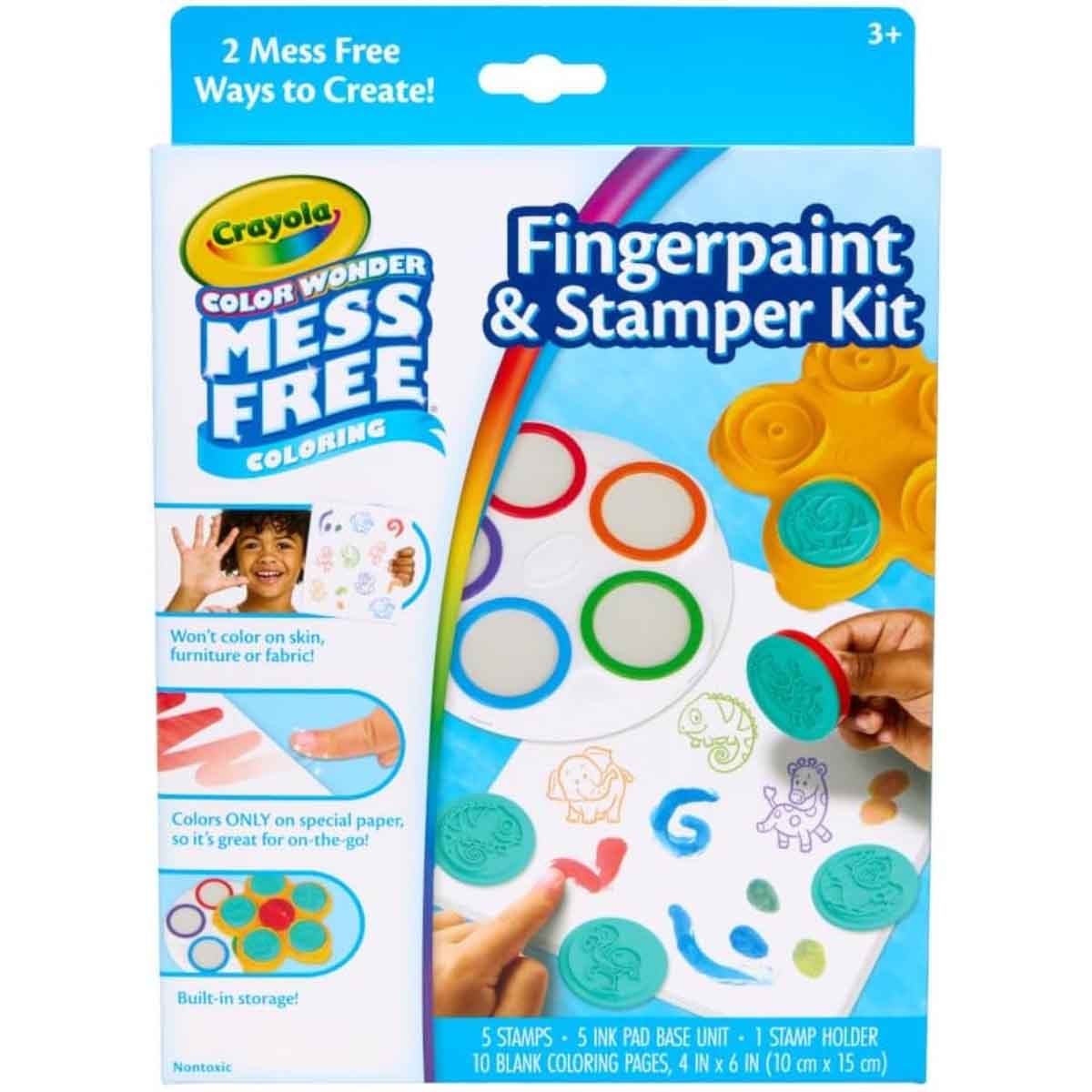 Crayola Color Wonder Mess Free Fingerpainting & Stamper Art Kit Unisex, 3-4 Years