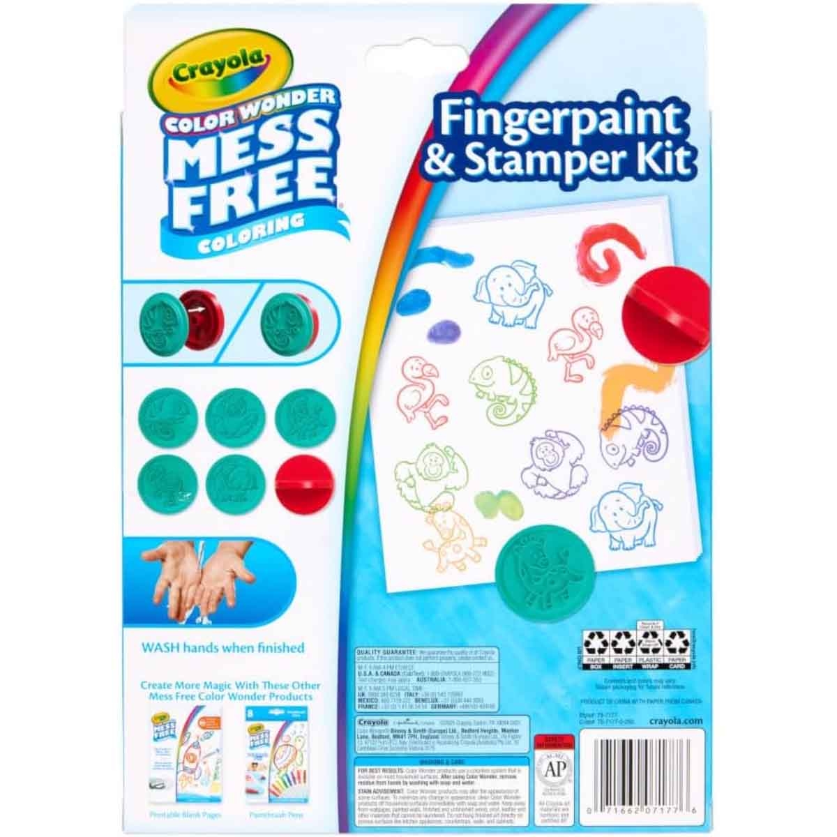 Crayola Color Wonder Mess Free Fingerpainting & Stamper Art Kit Unisex, 3-4 Years