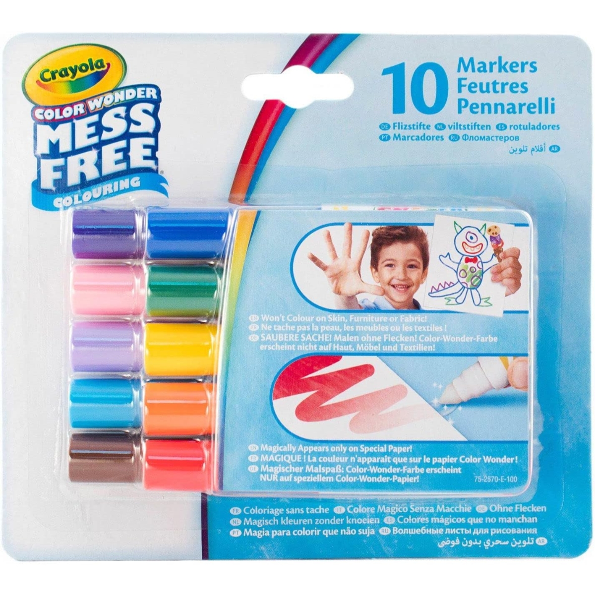 Crayola Color Wonder Mess Free Markers Unisex, 3-4 Years, Pack of 10