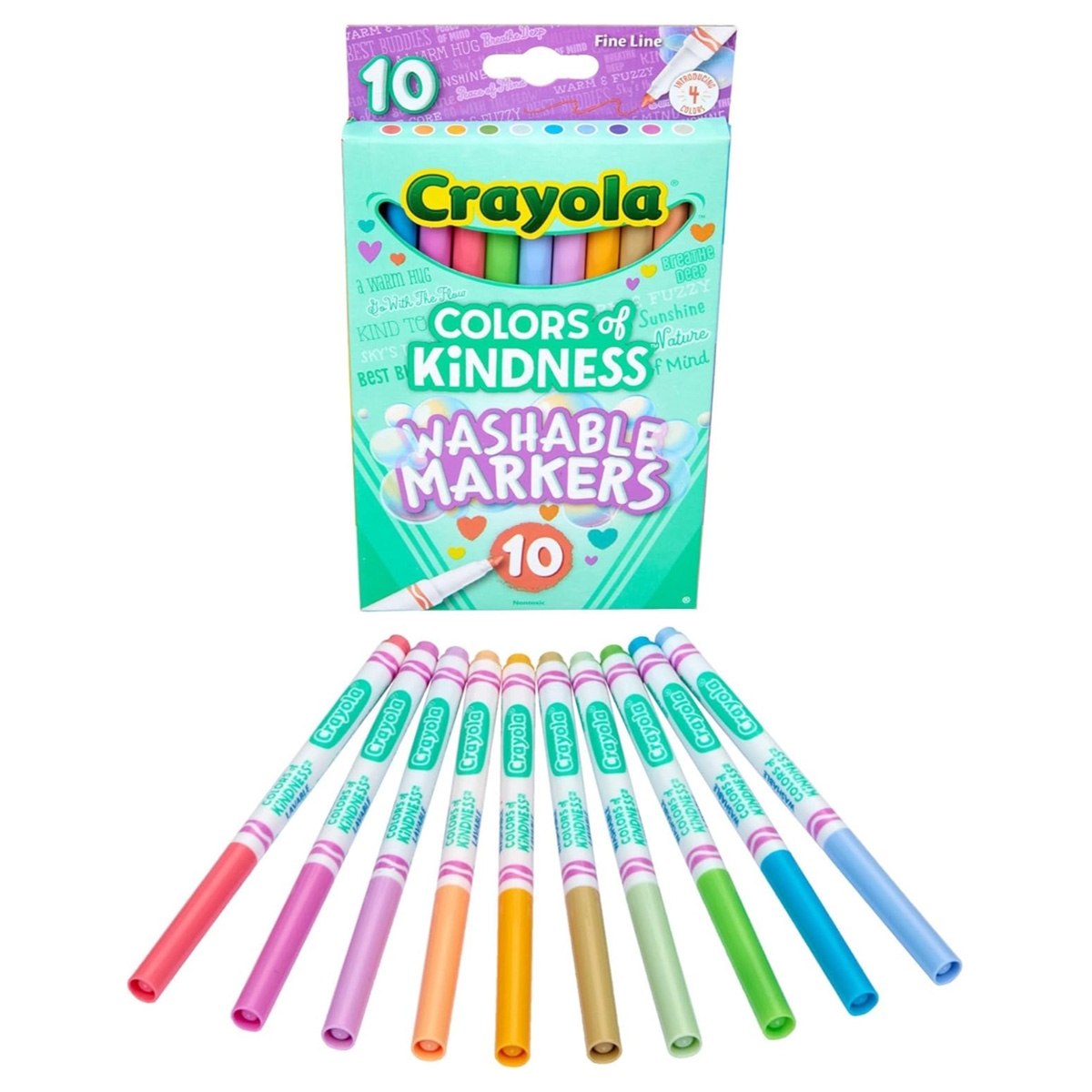 كرايولا علبة من 10 أقلام ماركر قابل للغسل ألوان اللطف للجنسين، 3-4 سنوات