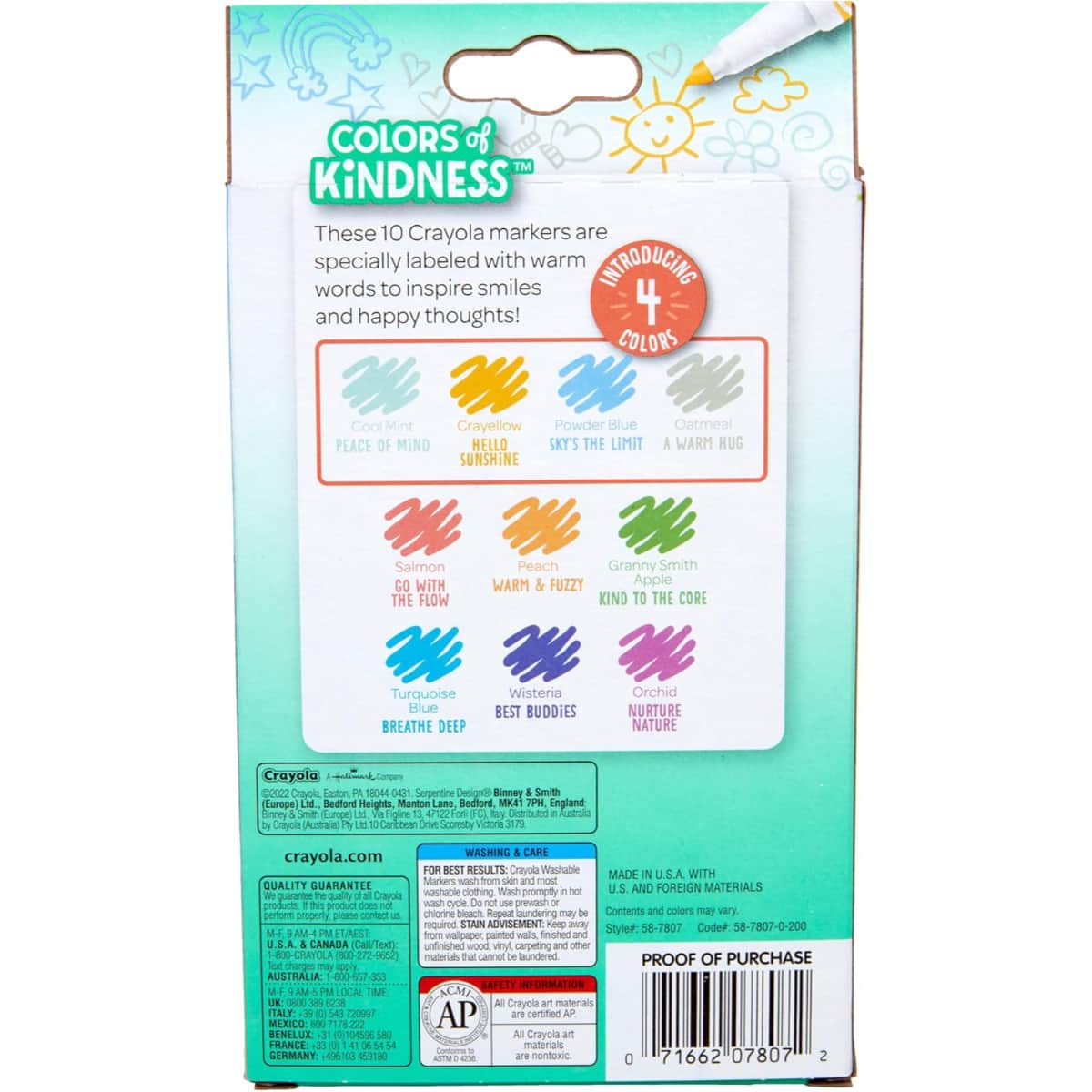 Crayola Colours of Kindness Washable Markers Unisex, 3-4 Years, Pack of 10