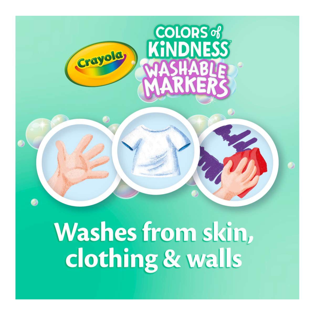 كرايولا علبة من 10 أقلام ماركر قابل للغسل ألوان اللطف للجنسين، 3-4 سنوات