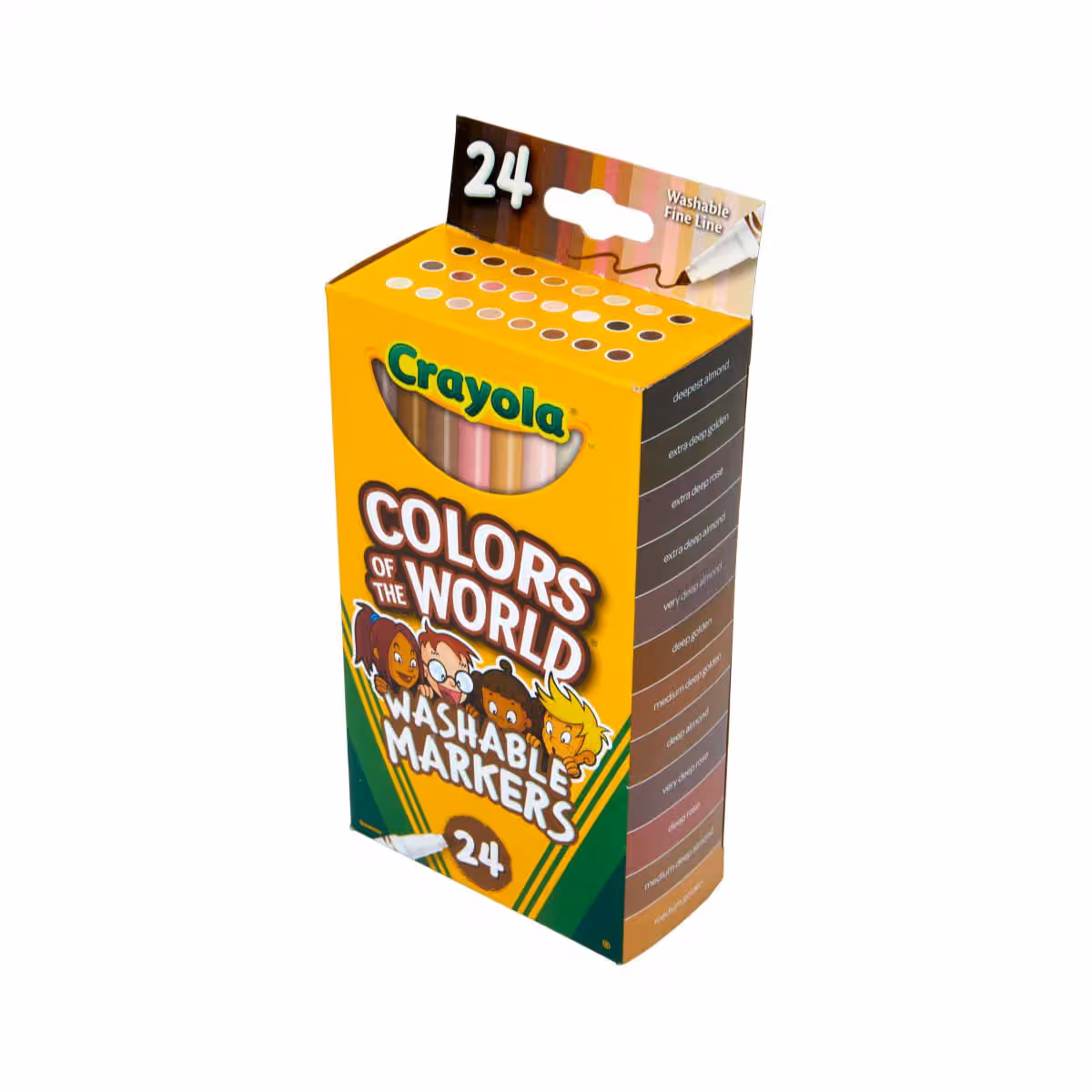 Crayola Colours of the World Washable Fine Line Markers Unisex, 3-4 Years, Pack of 24