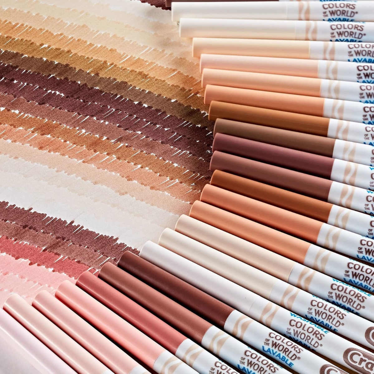 Crayola Colours of the World Washable Fine Line Markers Unisex, 3-4 Years, Pack of 24