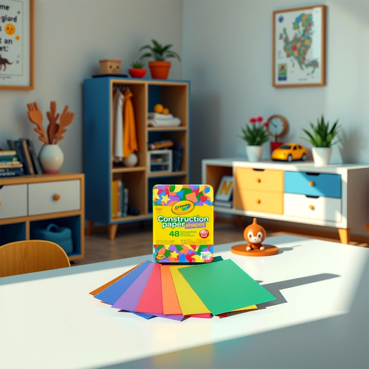 كرايولا أشكال ورق إنشاء للجنسين، 3-4 سنوات، مجموعة من 48