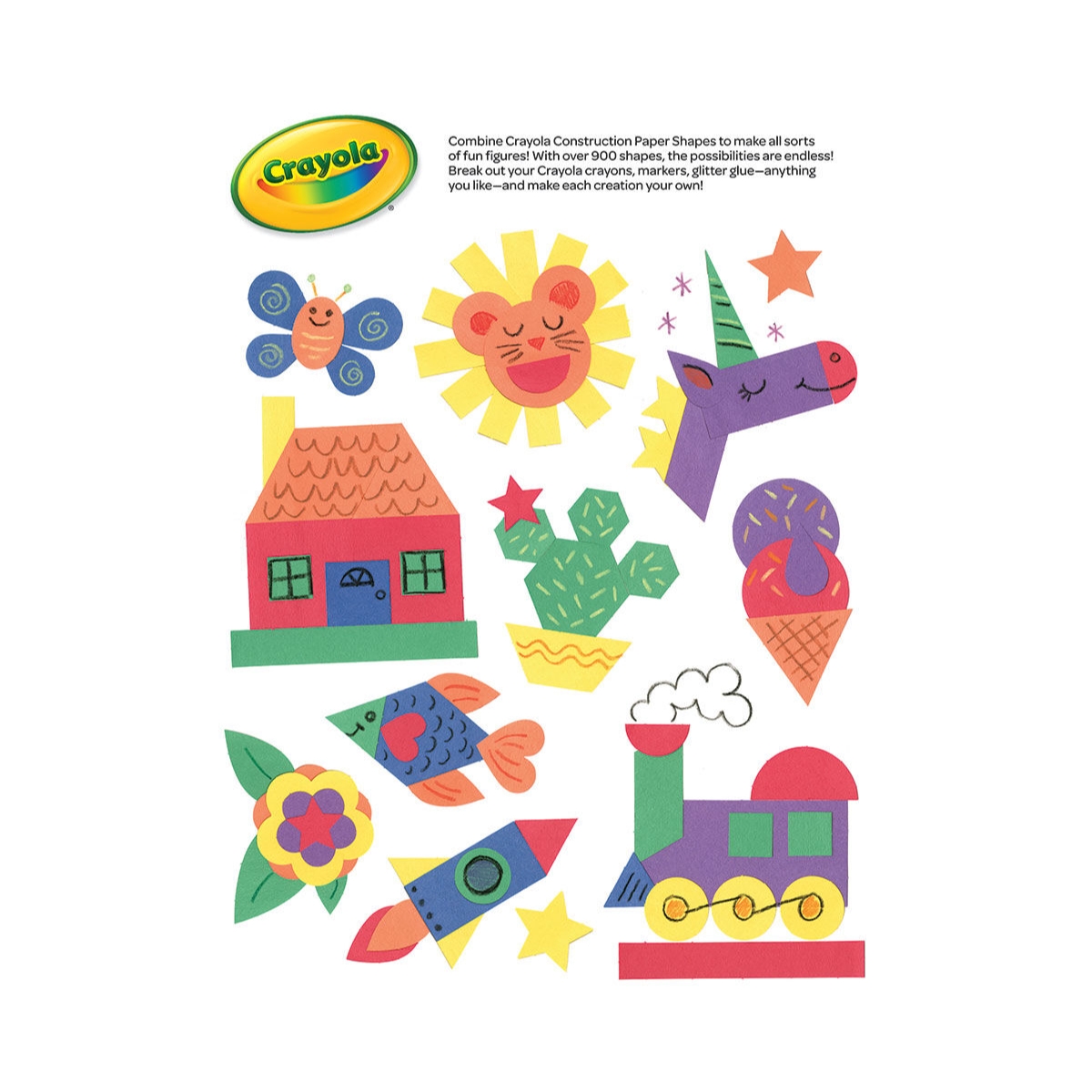 كرايولا أشكال ورق إنشاء للجنسين، 3-4 سنوات، مجموعة من 48