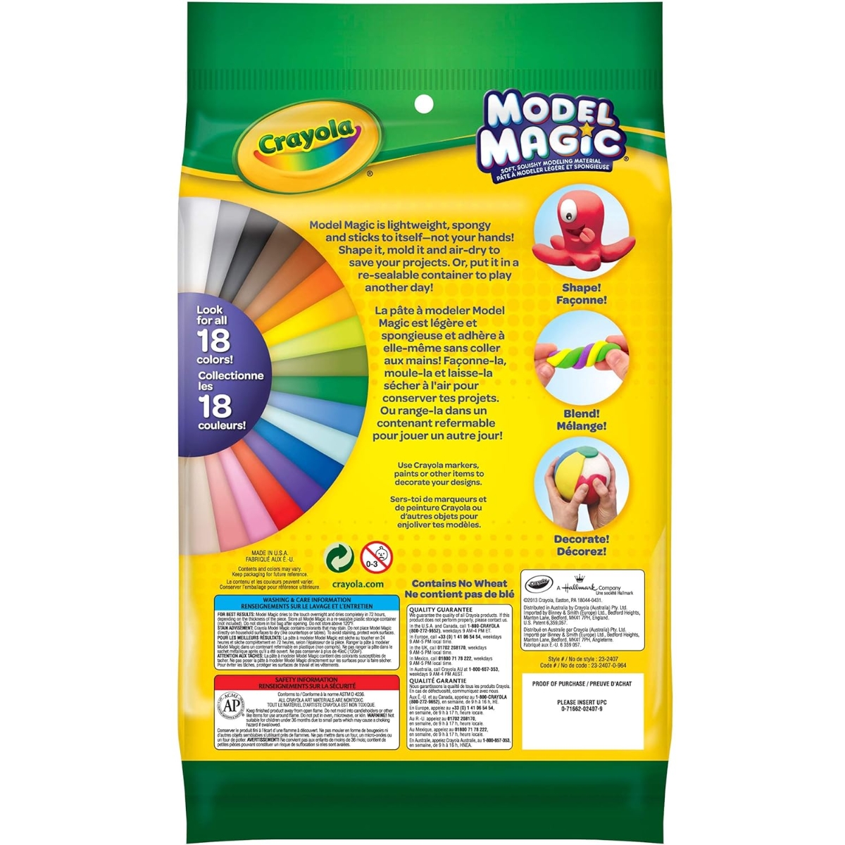 Crayola Craft Pack Model Magic Modeling Clay Unisex, 5-7 Years, Pack of 6