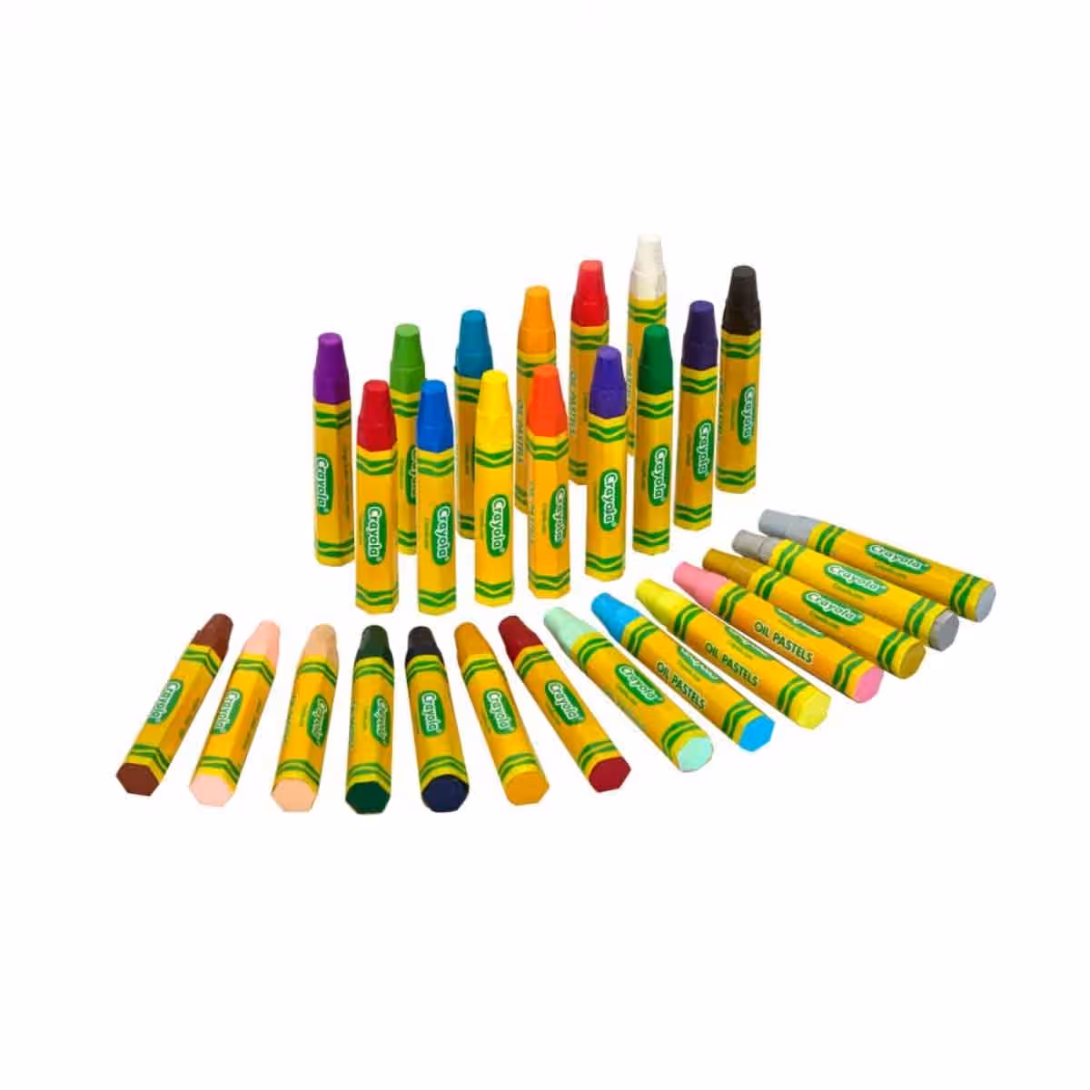 Crayola Crayons & Oil Pastels with Colouring Book & Blank Paper Pad Bundle Pack Unisex, 5-7 Years
