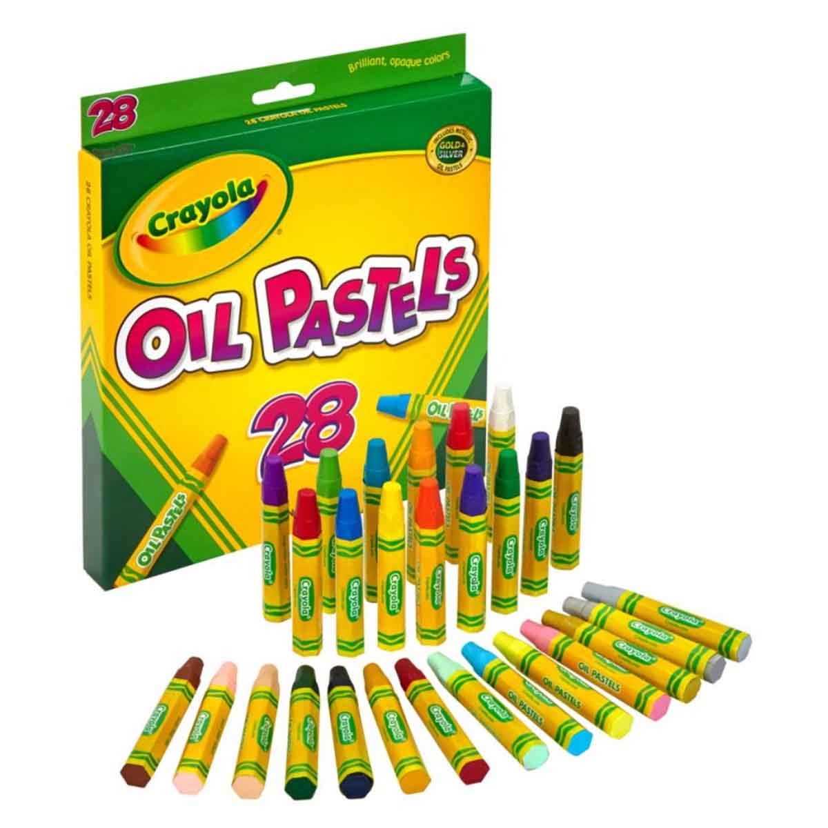 Crayola Crayons & Oil Pastels with Colouring Book & Blank Paper Pad Bundle Pack Unisex, 5-7 Years