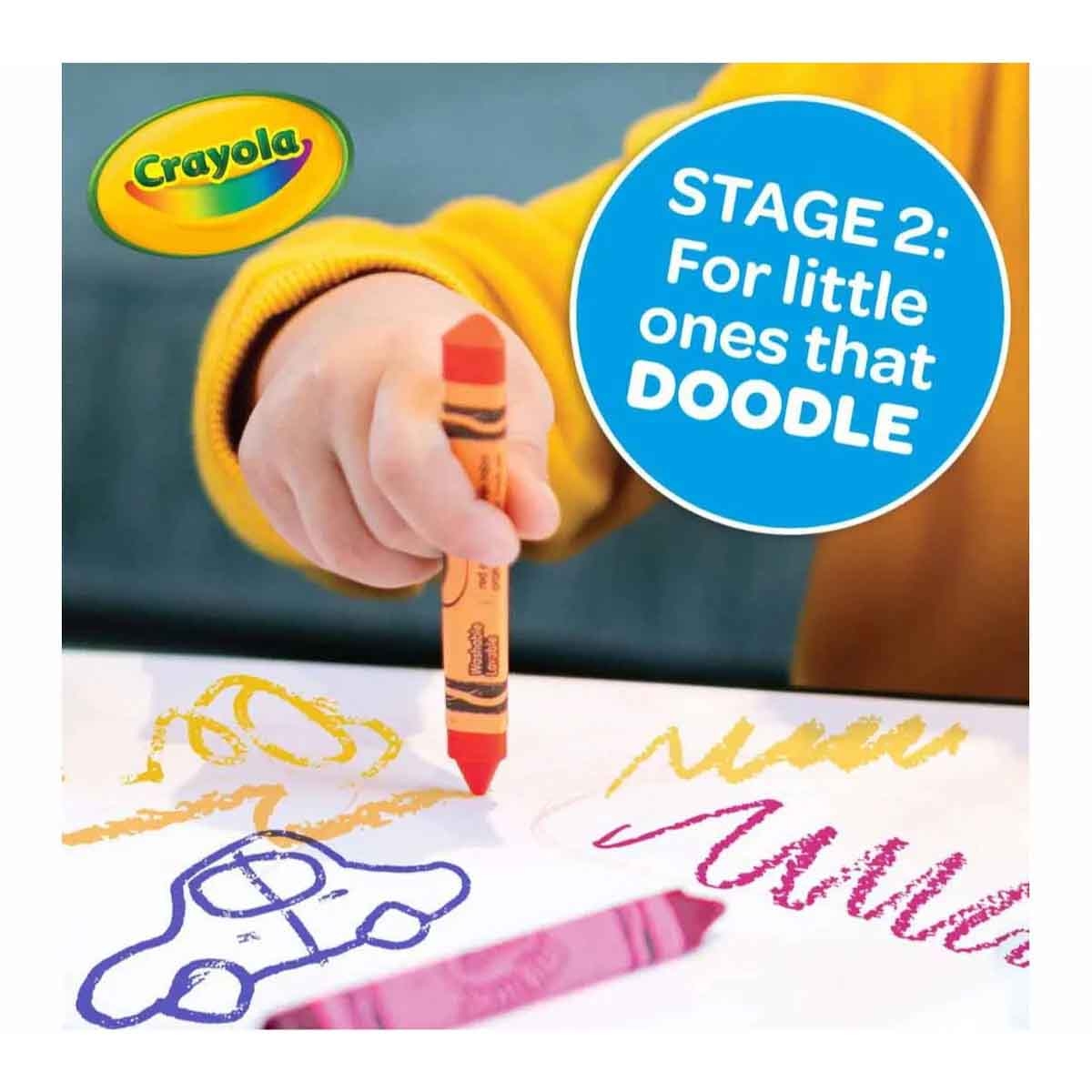 كرايولا مجموعة أقلام شمعية ومثلثة مع كتاب تلوين وأقلام شمعية مثلثة قابلة للغسل مجموعة، للجنسين، 3-4 سنوات
