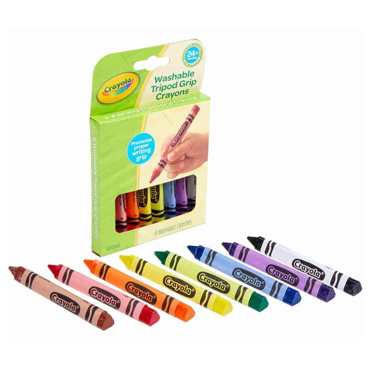 Crayola Crayons & Triangular Crayons with Colouring Book & Washable Triangular Crayons Bundle Pack Unisex, 3-4 Years