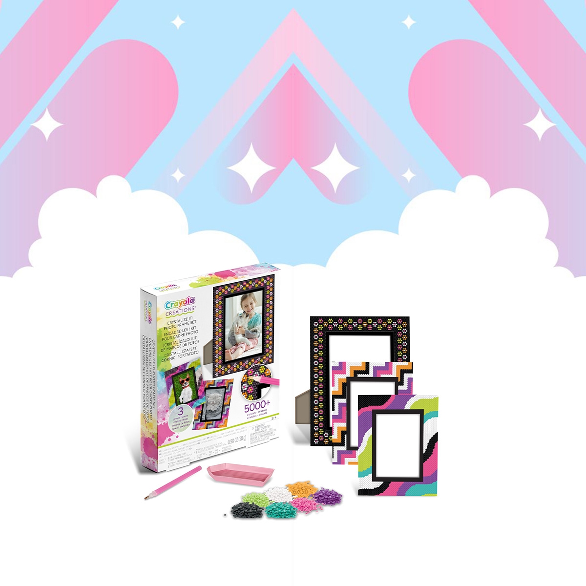 Crayola Creations Crystalize It Photo Frames Set Unisex, 8-10 Years