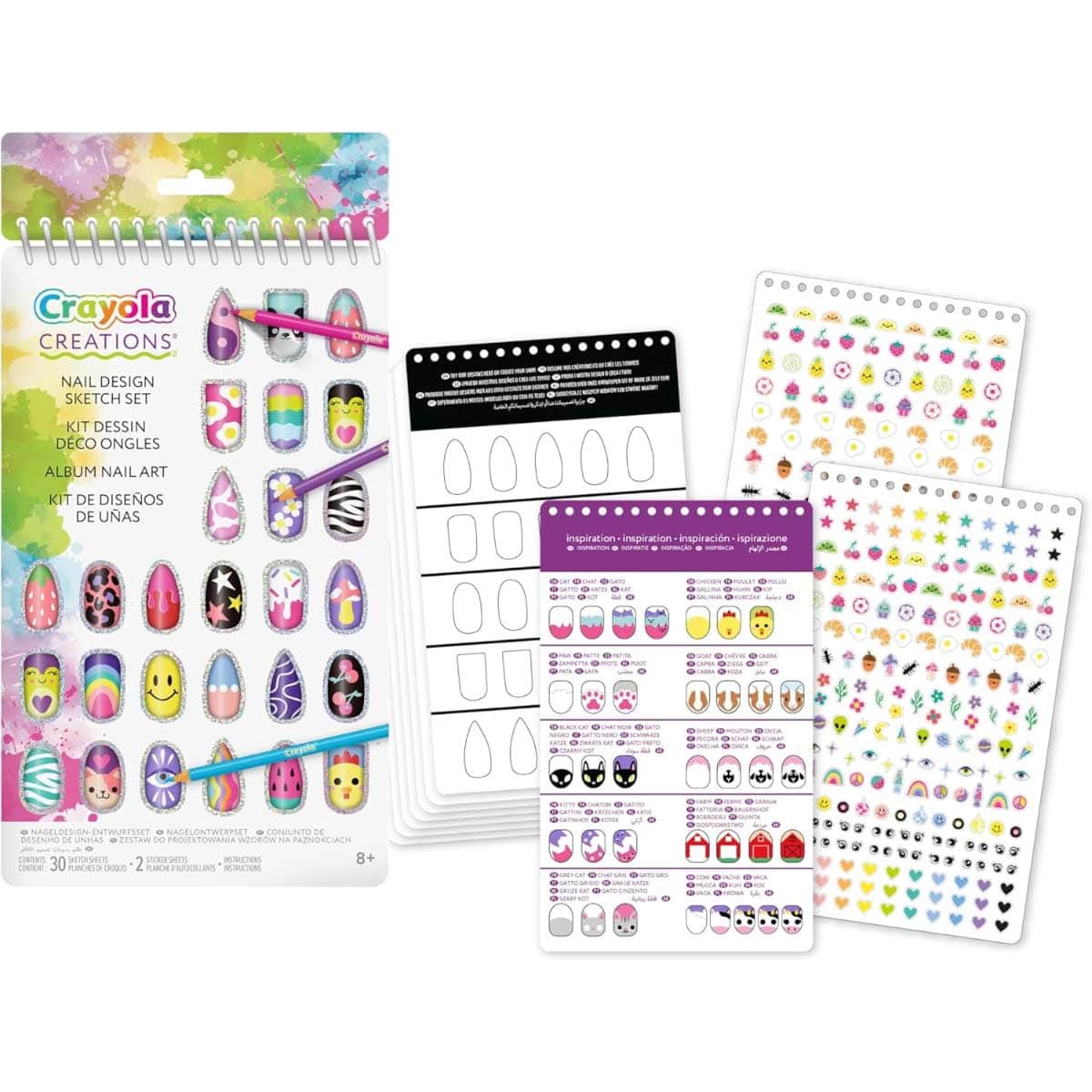 Crayola Creations Nail Design Compact Portfolio Sticker Set Girls, 8-10 Years