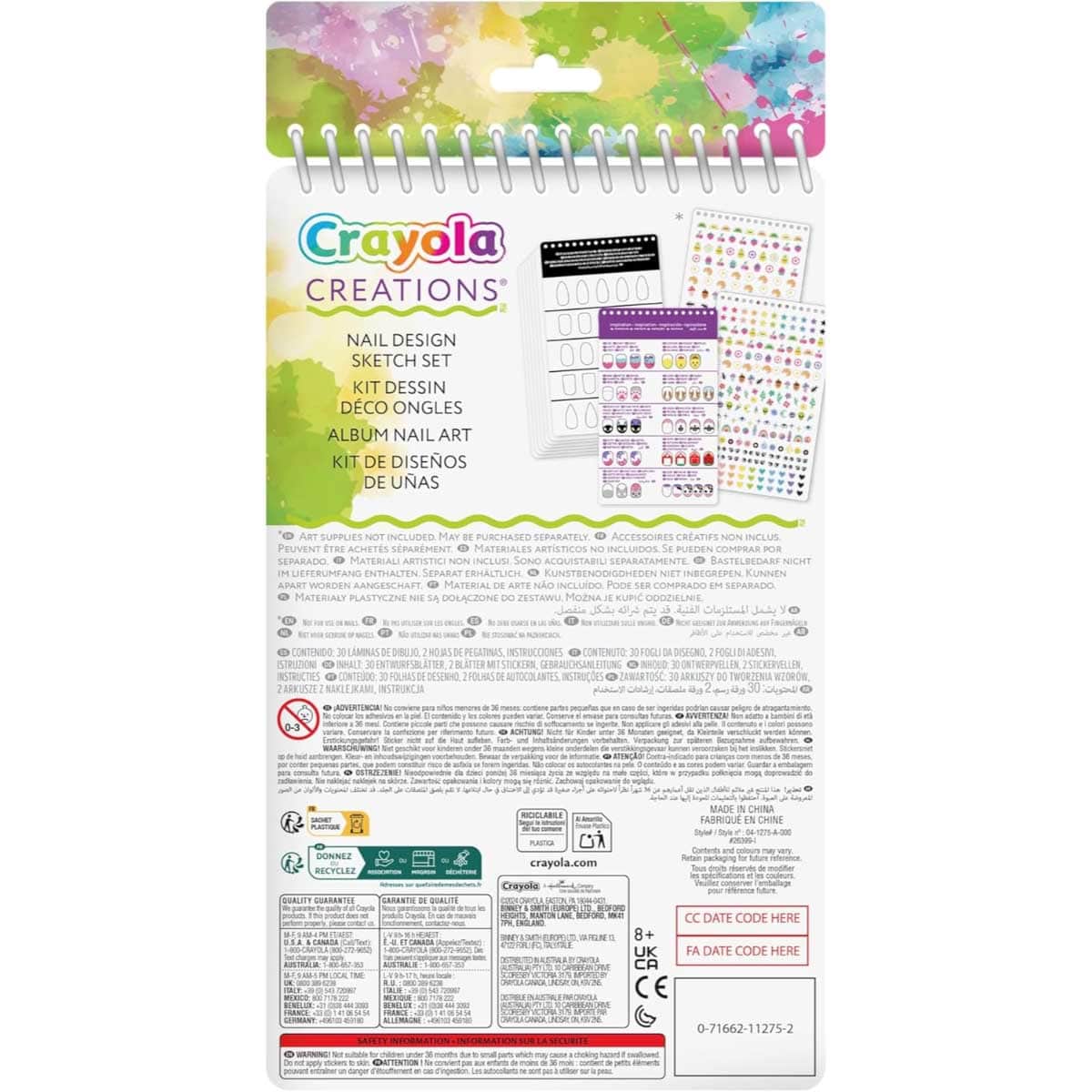 Crayola Creations Nail Design Compact Portfolio Sticker Set Girls, 8-10 Years