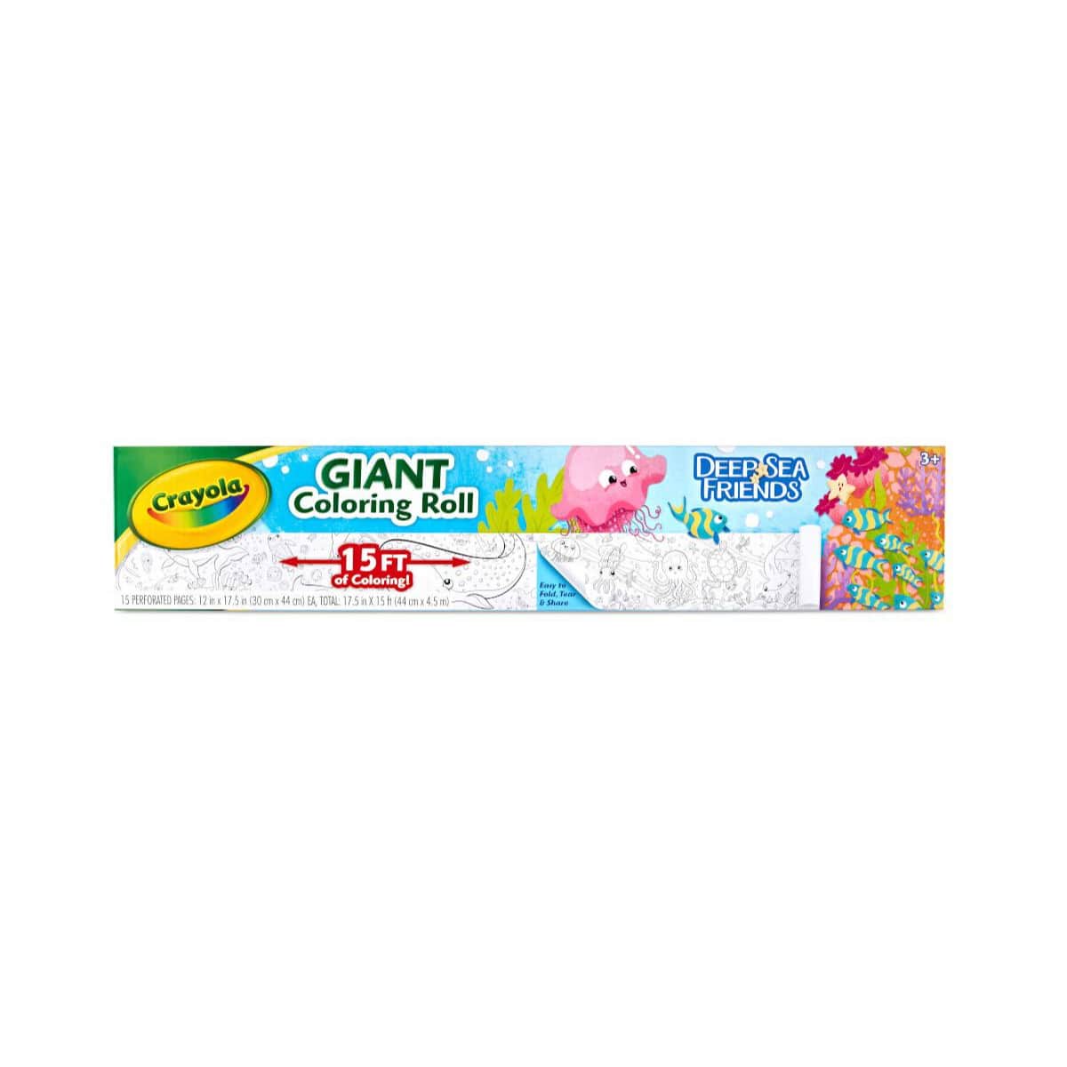 Crayola Deep Sea Friends Giant Colouring Roll Unisex, 3-4 Years