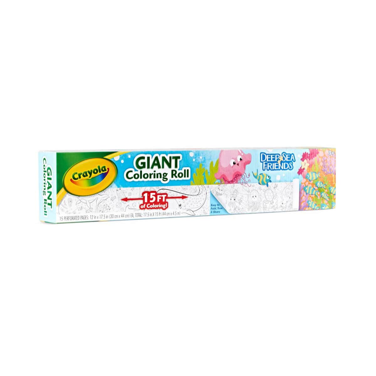 Crayola Deep Sea Friends Giant Colouring Roll Unisex, 3-4 Years