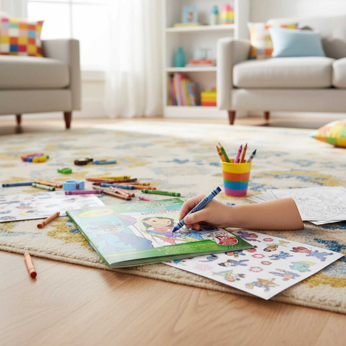 مجموعة ألوان وملصقات كرايولا ديزني ليلو وستيتش، للجنسين، 3-4 سنوات