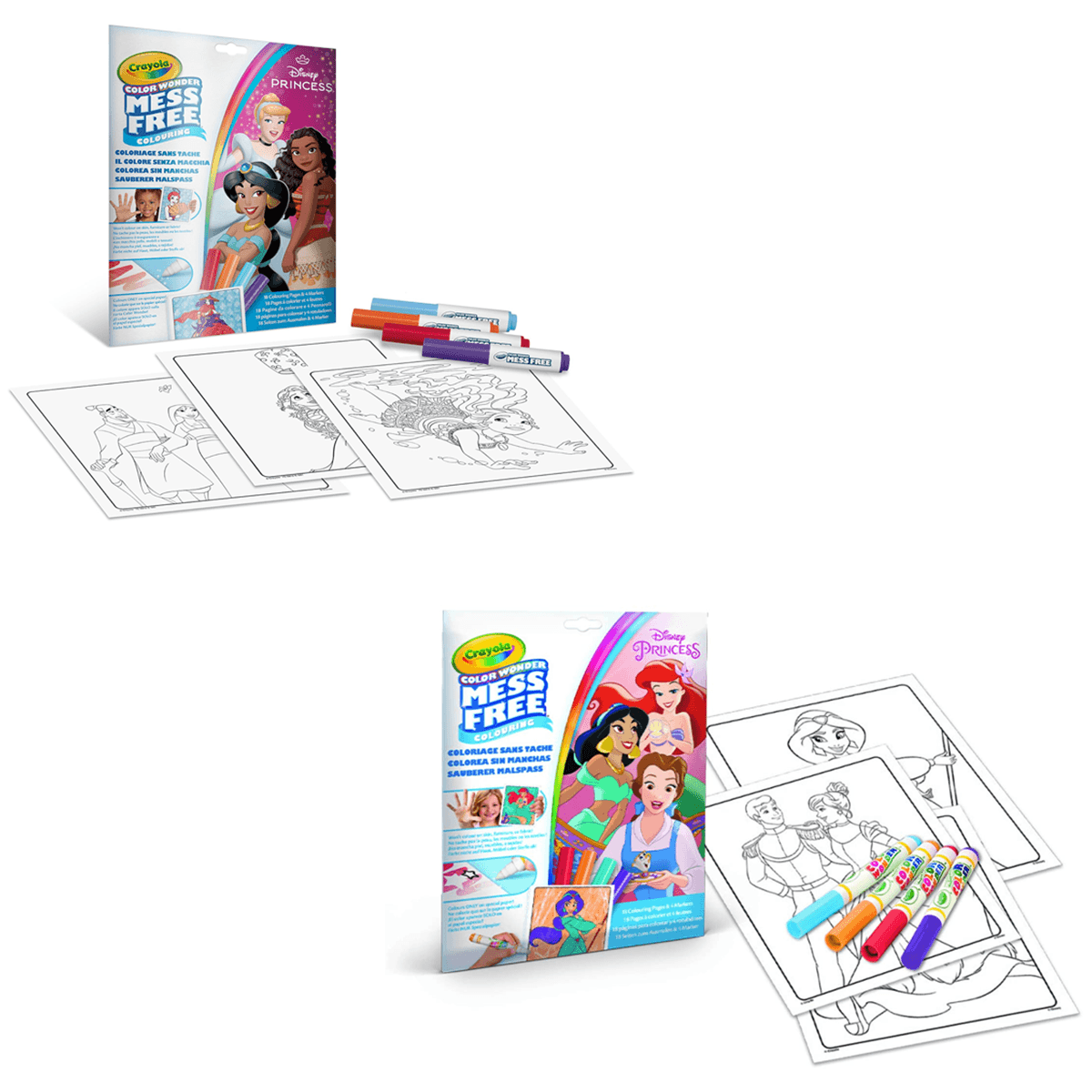 Crayola Disney Princess Color Wonder Assorted Coloring Book and Markers Set Unisex, 3-4 Years