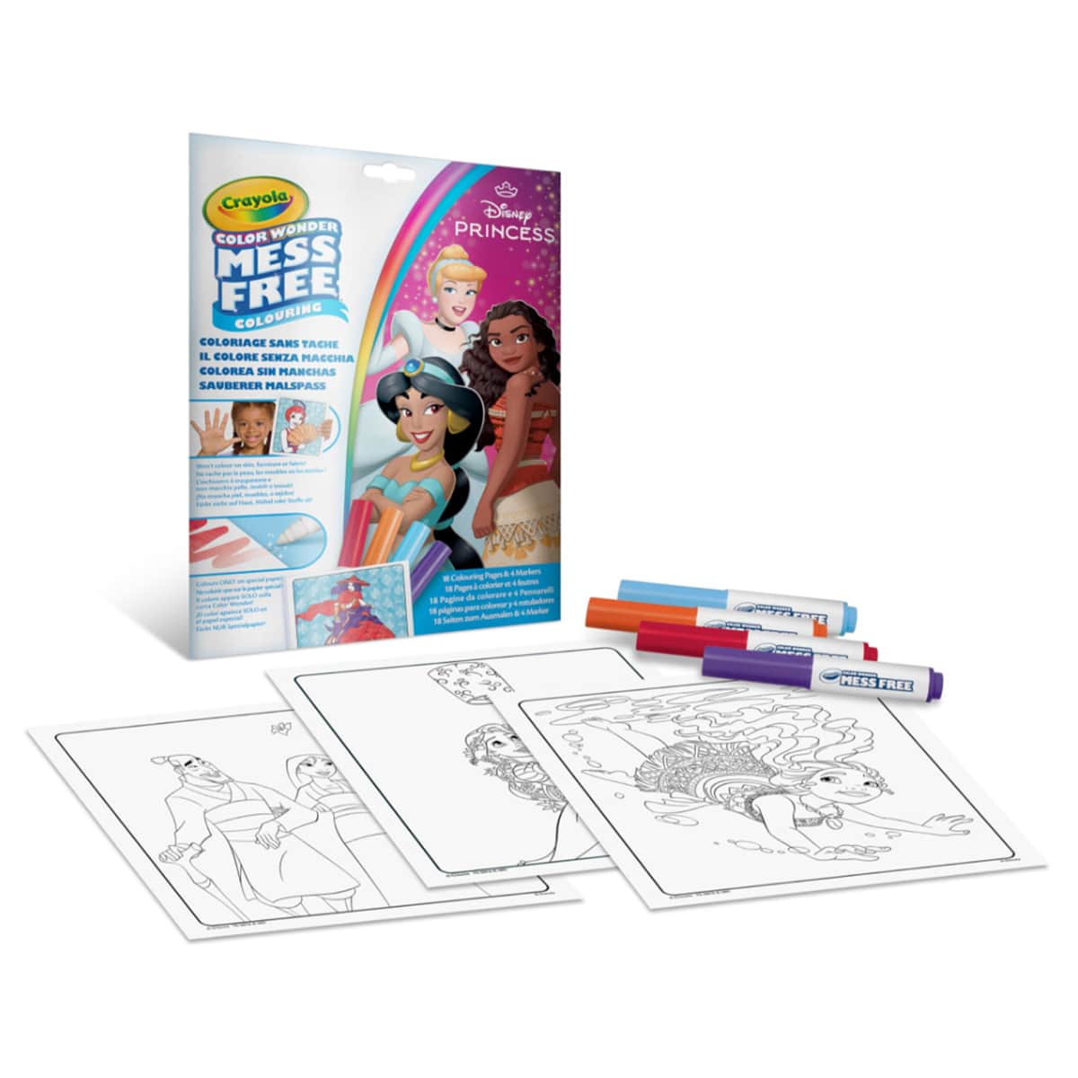 Crayola Disney Princess Color Wonder Assorted Coloring Book and Markers Set Unisex, 3-4 Years