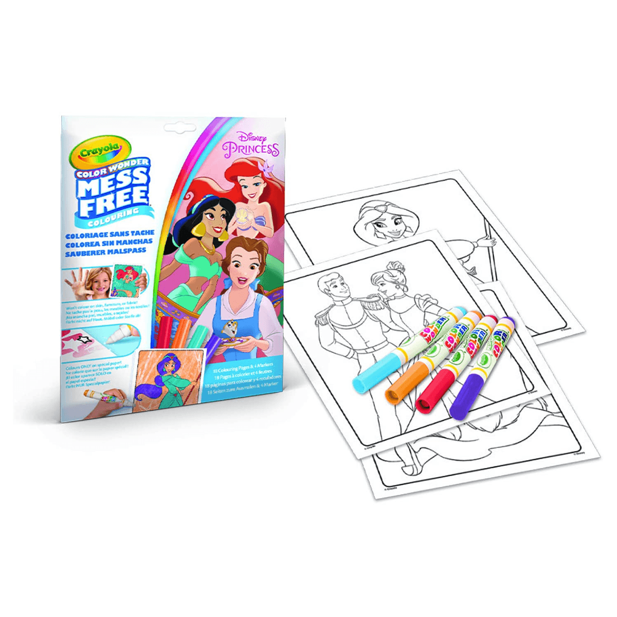 Crayola Disney Princess Color Wonder Assorted Coloring Book and Markers Set Unisex, 3-4 Years