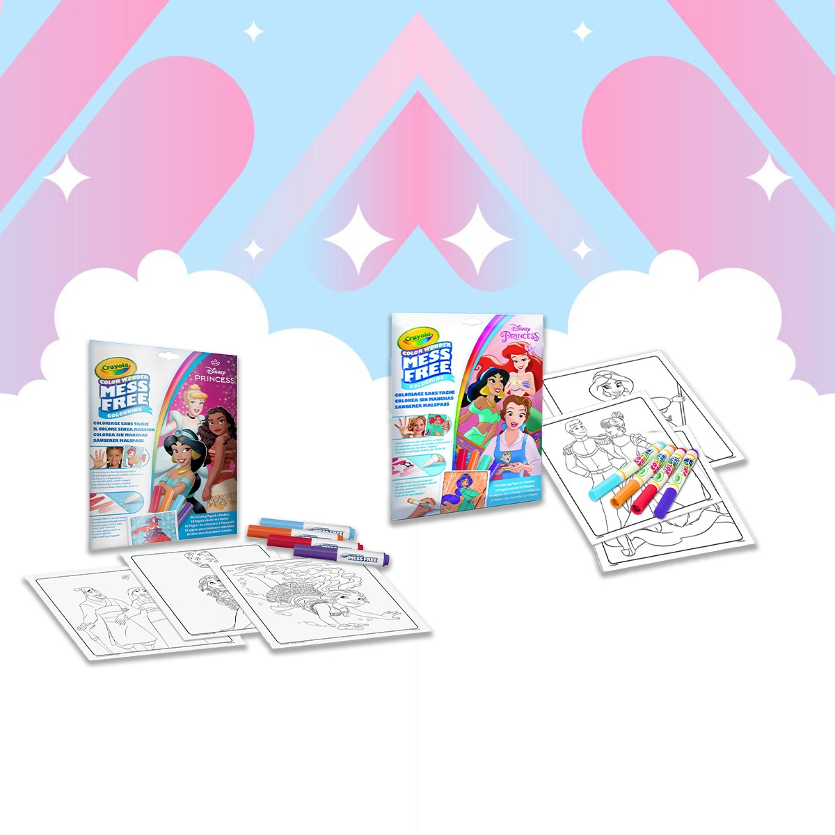 Crayola Disney Princess Color Wonder Assorted Coloring Book and Markers Set Unisex, 3-4 Years
