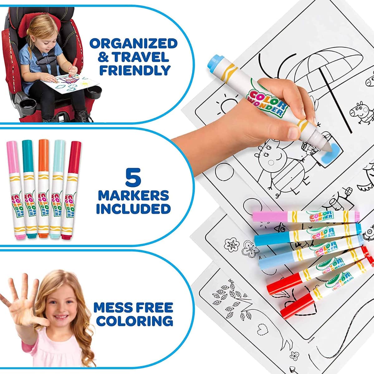Crayola Disney Princess Color Wonder Assorted Coloring Book and Markers Set Unisex, 3-4 Years