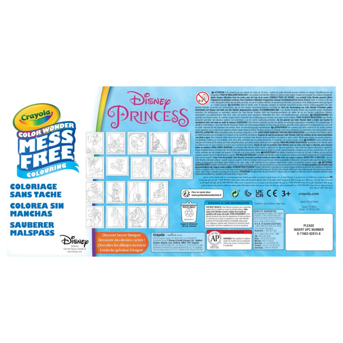 Crayola Disney Princess Color Wonder Assorted Coloring Book and Markers Set Unisex, 3-4 Years